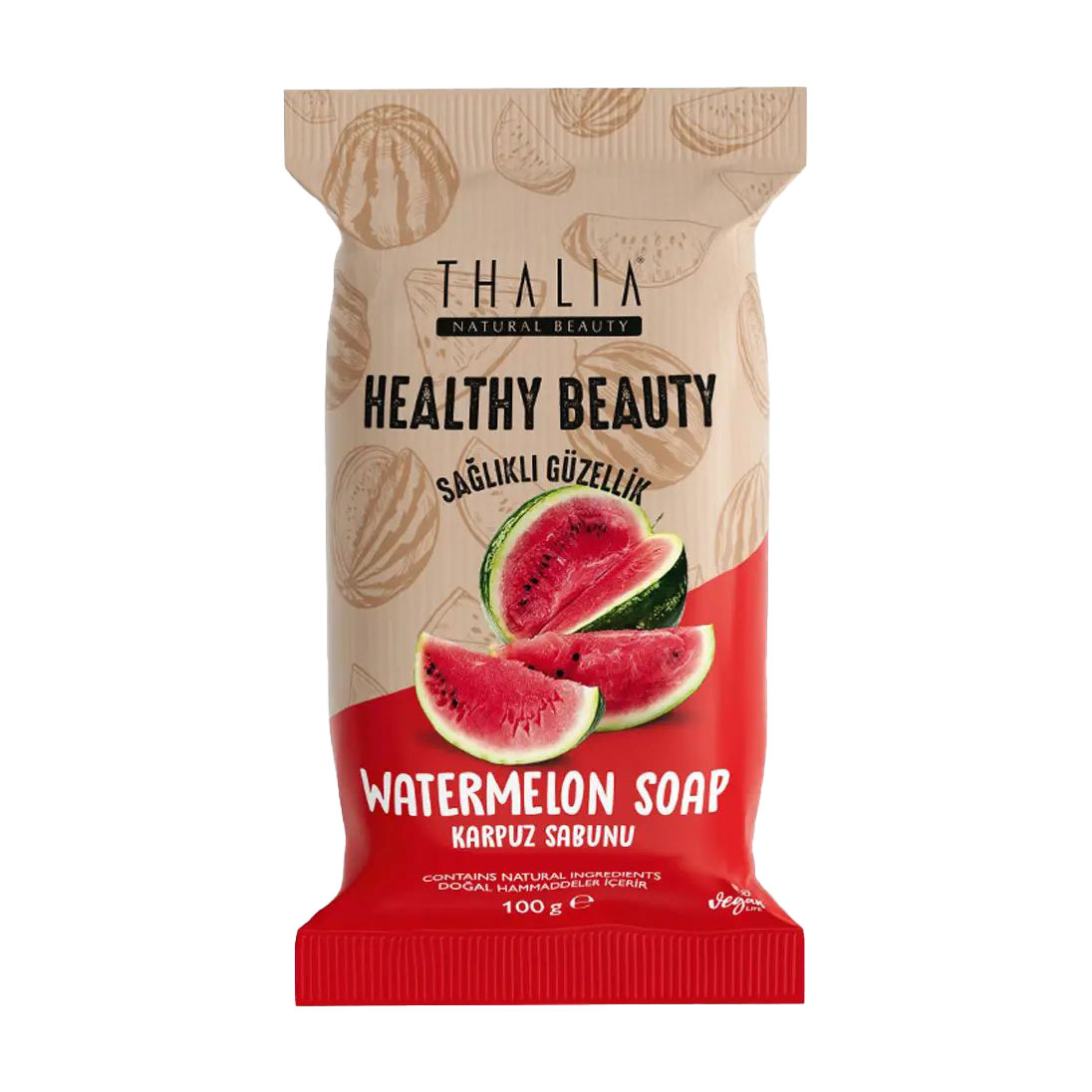 Натуральне мило Thalia Healthy Beauty Watermelon Soap з ароматом кавуна, 100 г