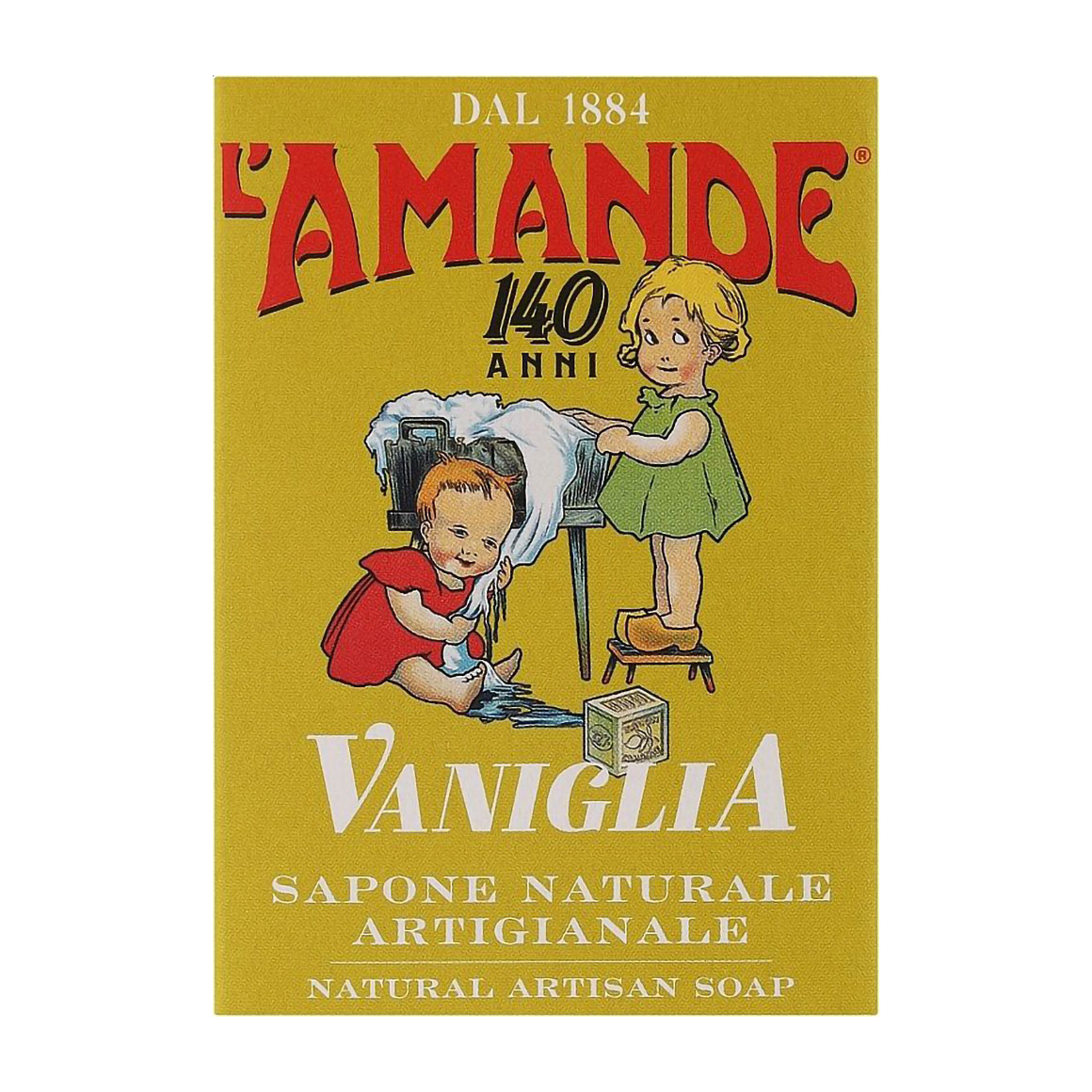 Натуральне тверде мило ручної роботи L'Amande 140 Anni Vanilla Natural Artisan Soap Ваніль, 150 г