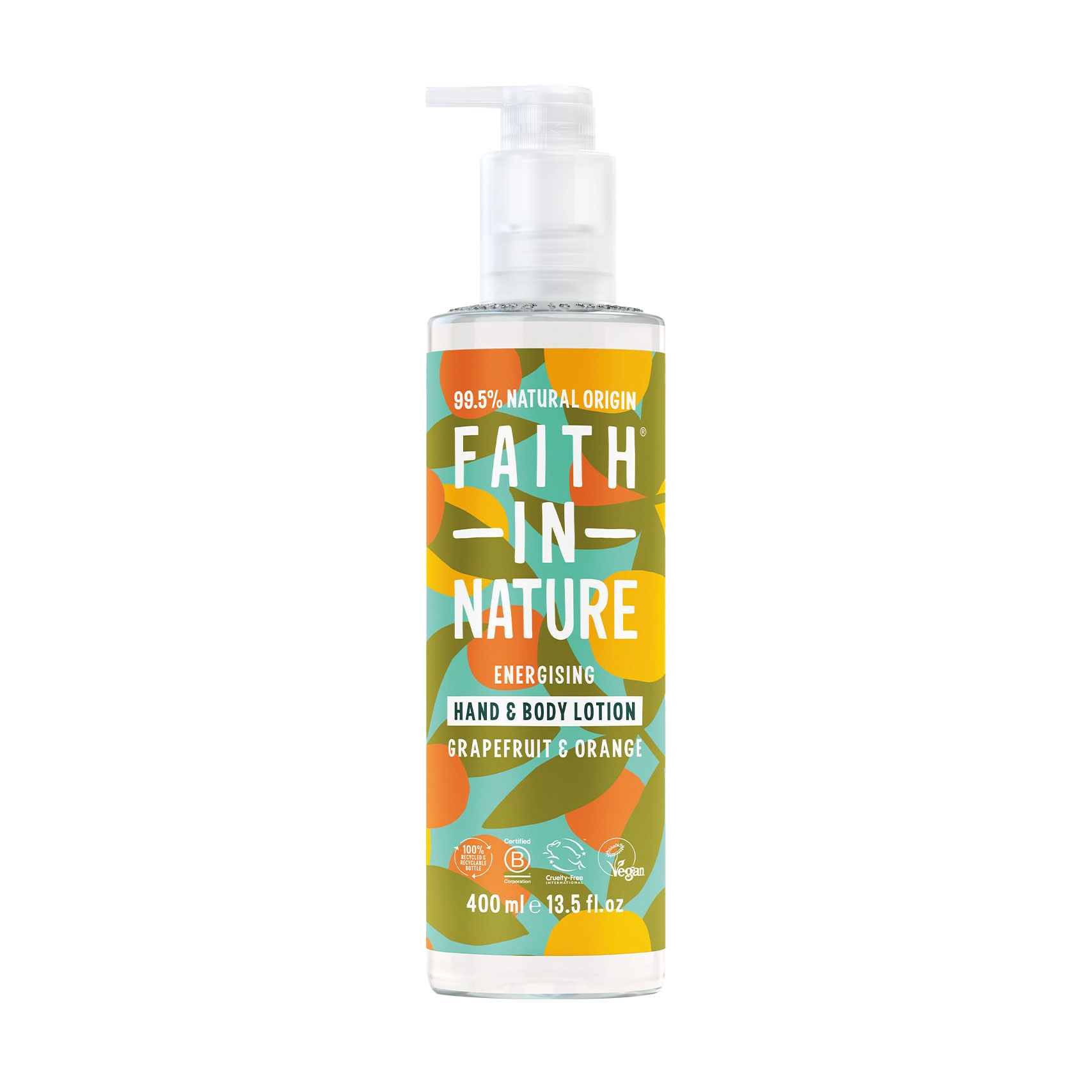 Натуральний лосьйон для рук та тіла Faith In Nature Energising Hand &amp; Body Lotion з грейпфрутом та апельсином, 400 мл