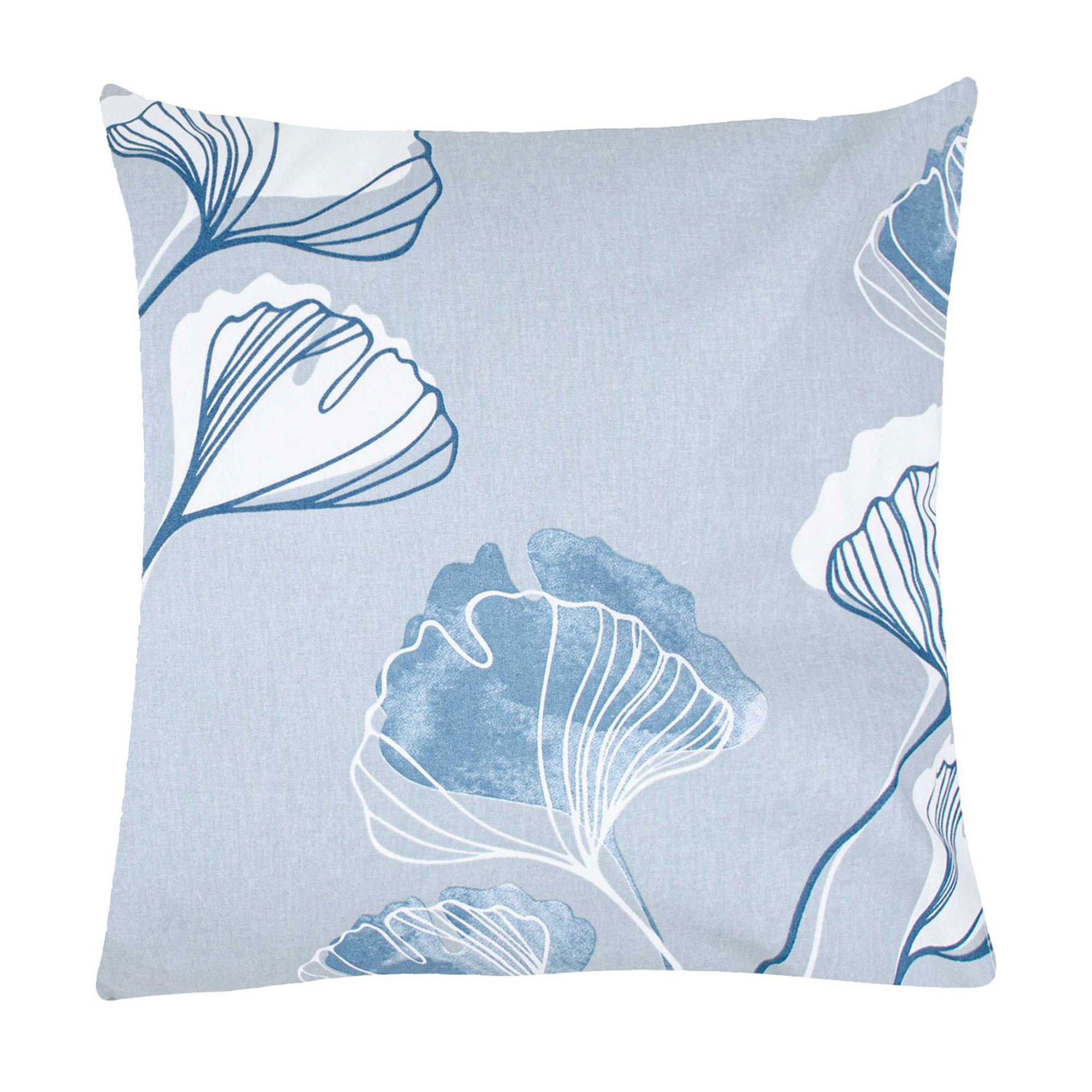Наволочка бязева Home Line Гінкго Білоба, сіро-блакитна, 70*70 см (165364)