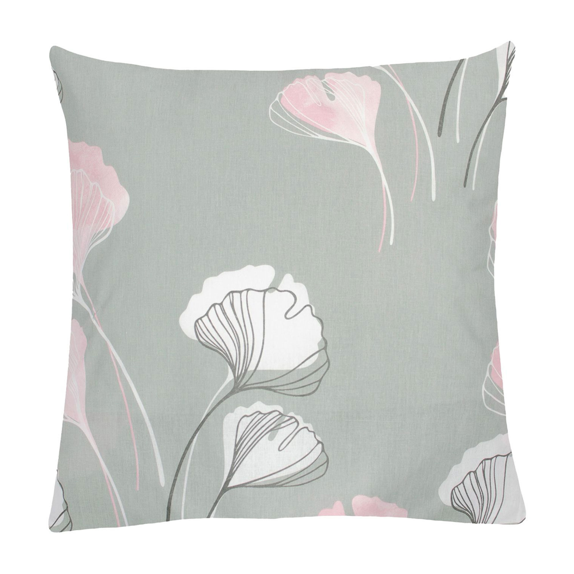 Наволочка бязева Home Line Гінкго Білоба, сіро-рожева, 70*70 см (173852)