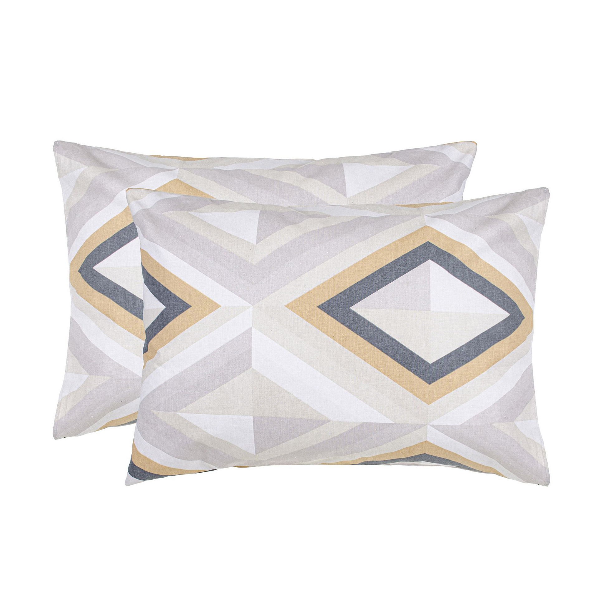 Наволочка бязева Home Line Калейдоскоп, бежево-графітова, 50*70 см, 2 шт (174452)