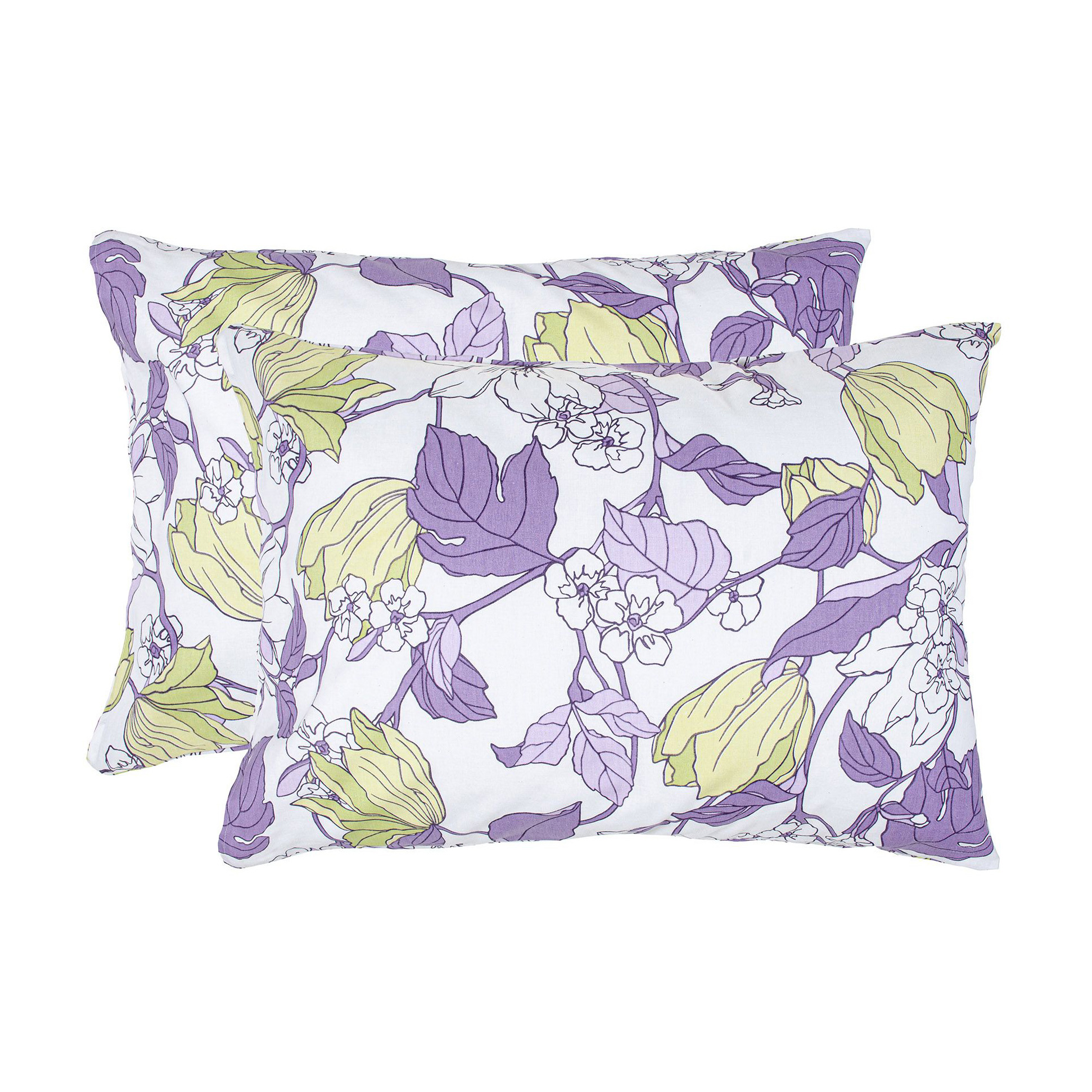 Наволочка бязева Home Line Весняний вечір, бузкова-зелена, 50*70 см, 2 шт (174441)