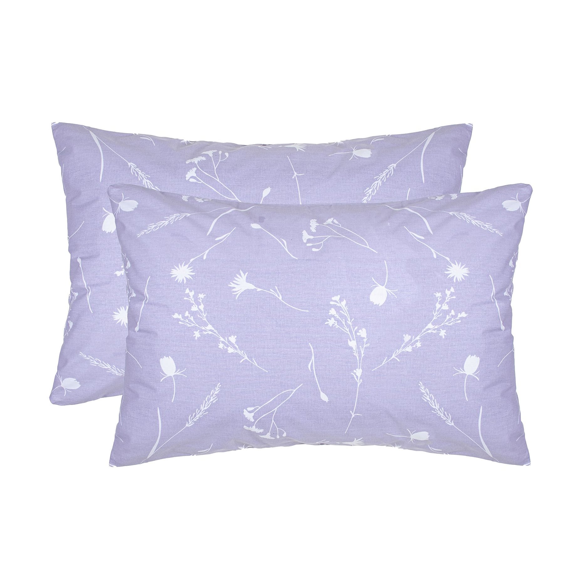 Наволочка бязева Home Line Волошки, білі на лавандовому, 50*70 см, 2 шт (173298)