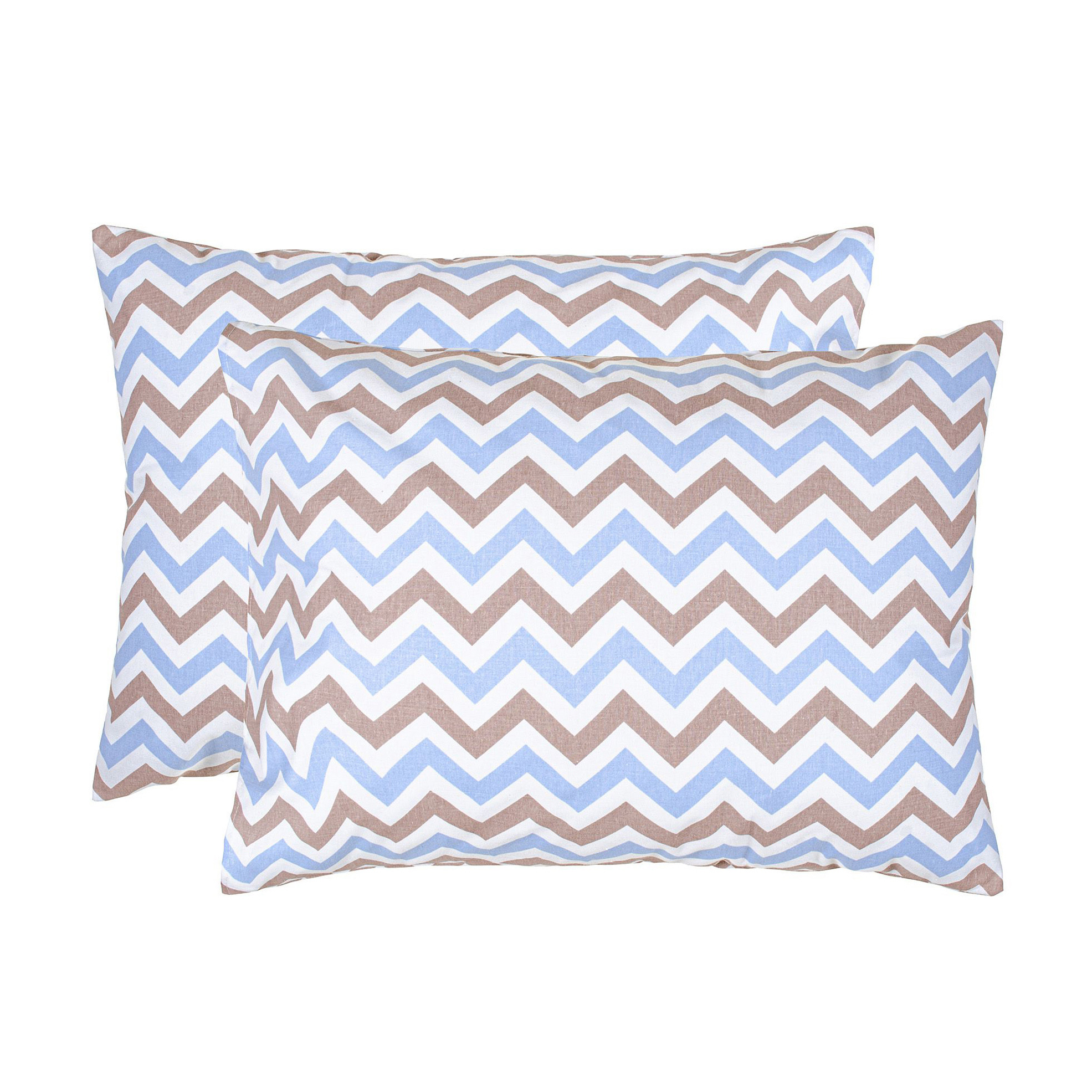 Наволочка бязева Home Line Зіг-заг, блакитно-коричнева, 50*70 см, 2 шт (175854)