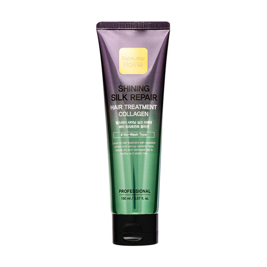 Незмивна маска для волосся Farmstay Shining Silk Repair Hair Treatment Collagen з гідролізованим колагеном та олією аргани, 150 мл