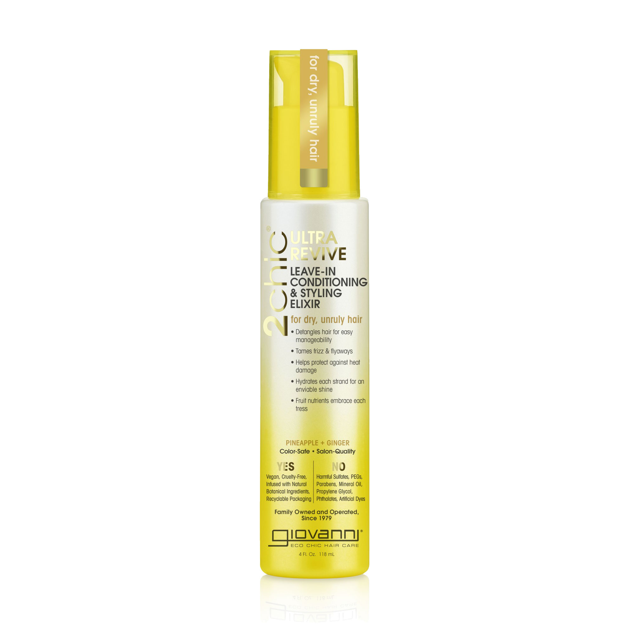 Незмивний кондиціонер-стайлер Giovanni 2chic Ultra-Revive Leave-in Conditioning &amp; Styling Elixir для сухого волосся, 118 мл