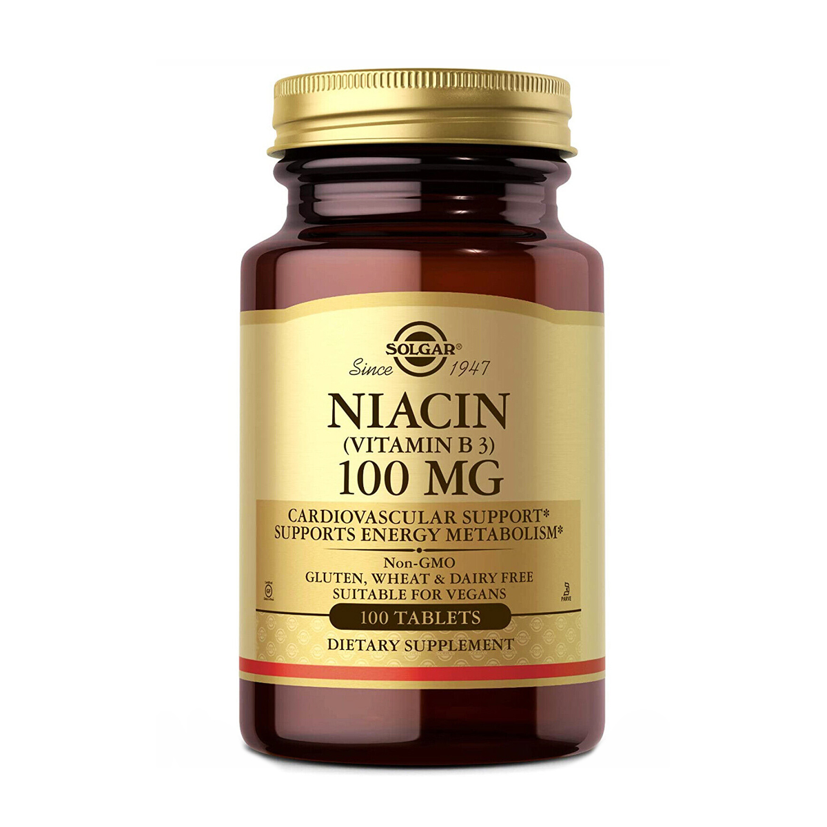 Ніацин Вітамін B3 Solgar Niacin Vitamin B3 100 мг, 100 таблеток
