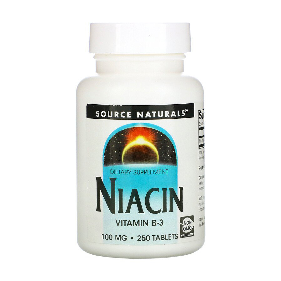 Ніацин Вітамін B3 Source Naturals Niacin Vitamin B3, 100 мг, 250 таблеток