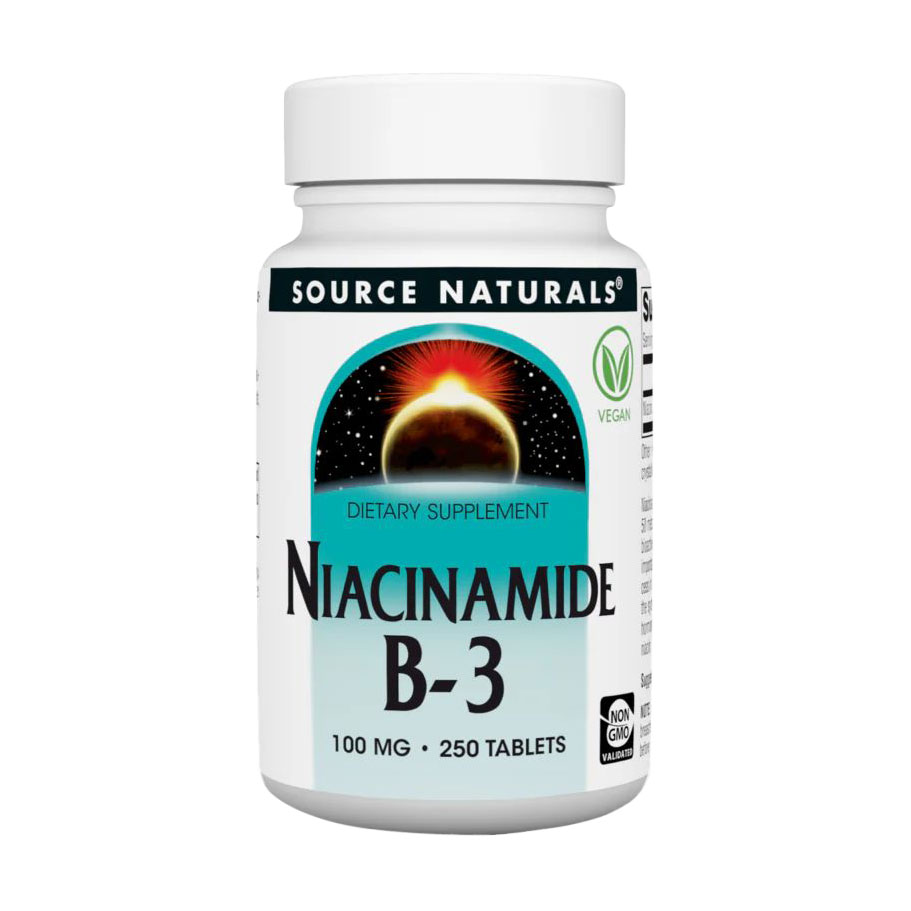 Ніацинамід (В3) Source Naturals Niacinamide B-3, 100 мг, 250 таблеток