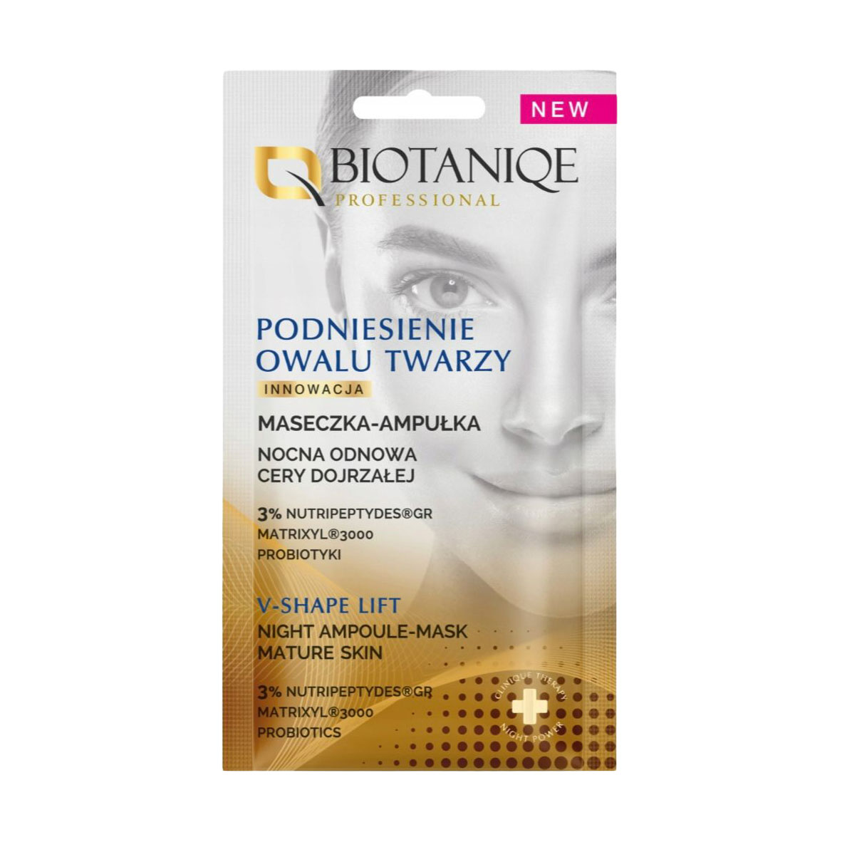 Нічна ампульна маска для обличчя Biotaniqe Professional V-Shape Lift Night Ampoule-Mask, 10 мл