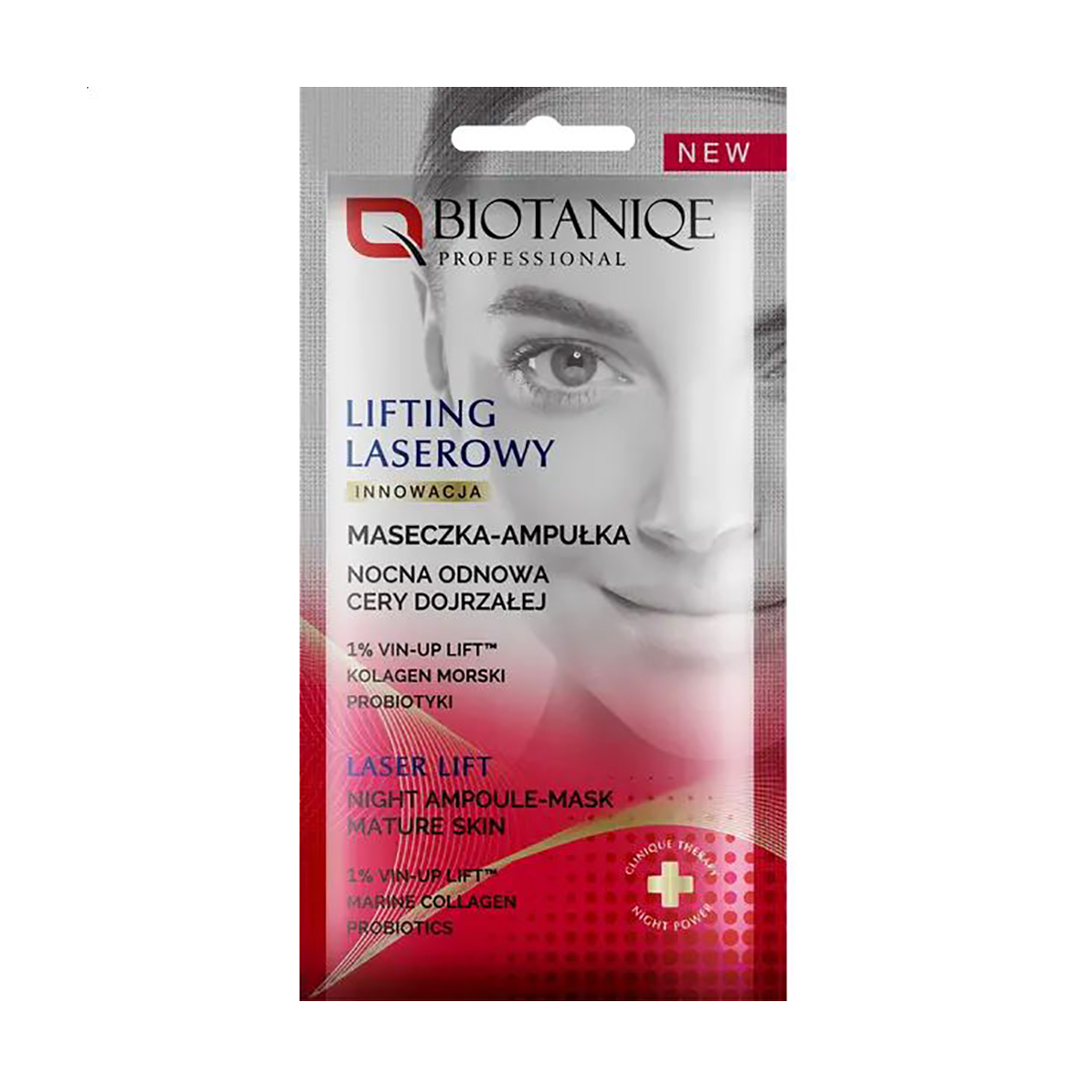Нічна ампульна маска для обличчя Biotaniqe Professional Laser Lift Night Ampoule Mask для зрілої шкіри, 10 мл