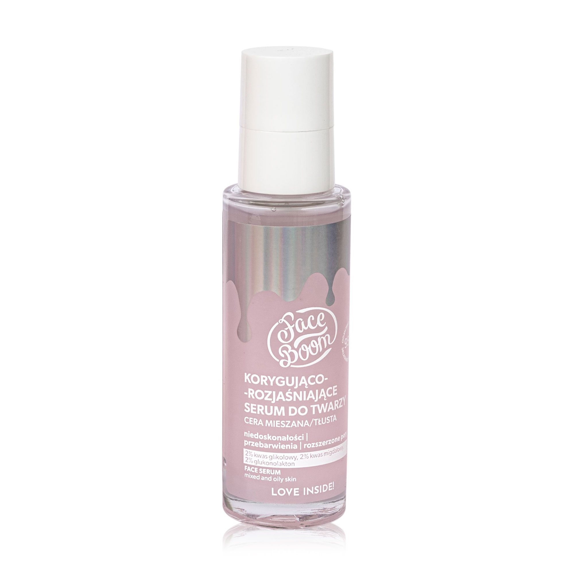Нічна коригувальна та освітлювальна сироватка для обличчя Face Boom Face Serum для комбінованої та жирної шкіри, 30 мл