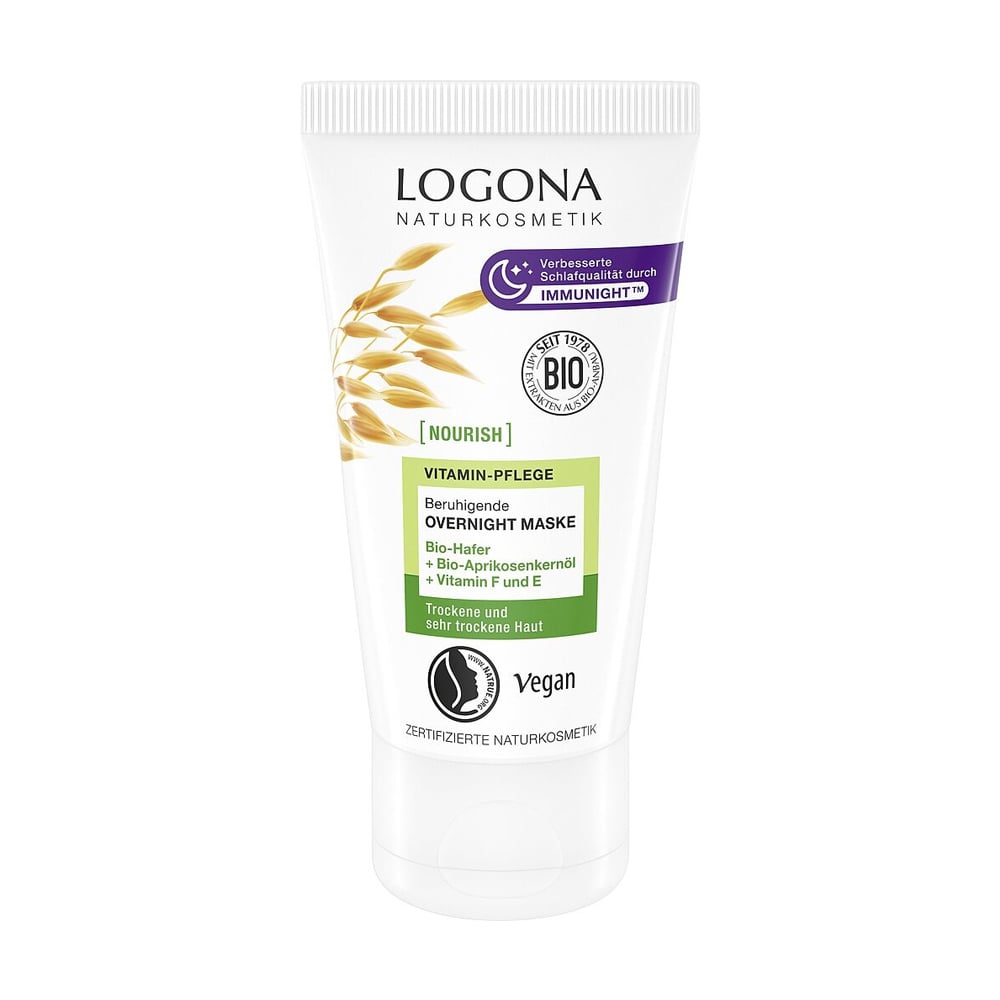 Нічна маска для обличчя Logona Nourish Overnight Mask Овес, 50 мл