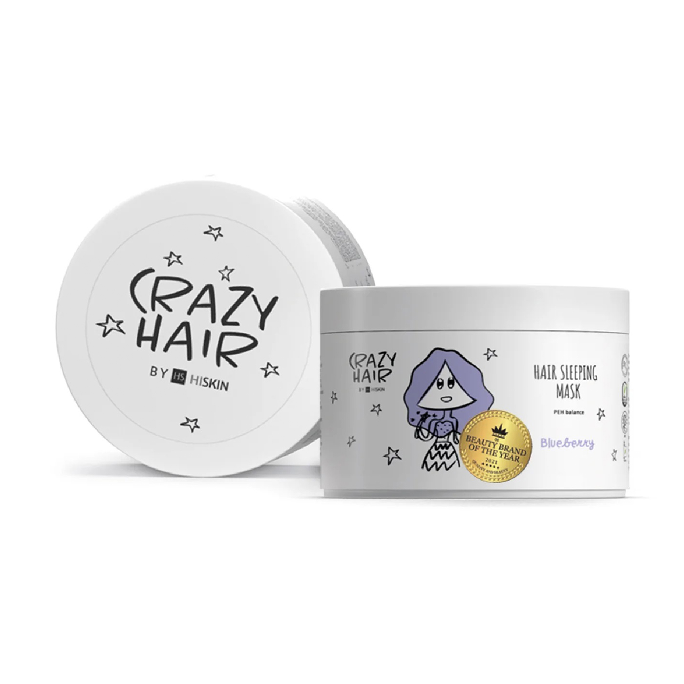 Нічна маска для волосся HiSkin Crazy Hair Hair Sleeping Mask Blueberry, 300 мл