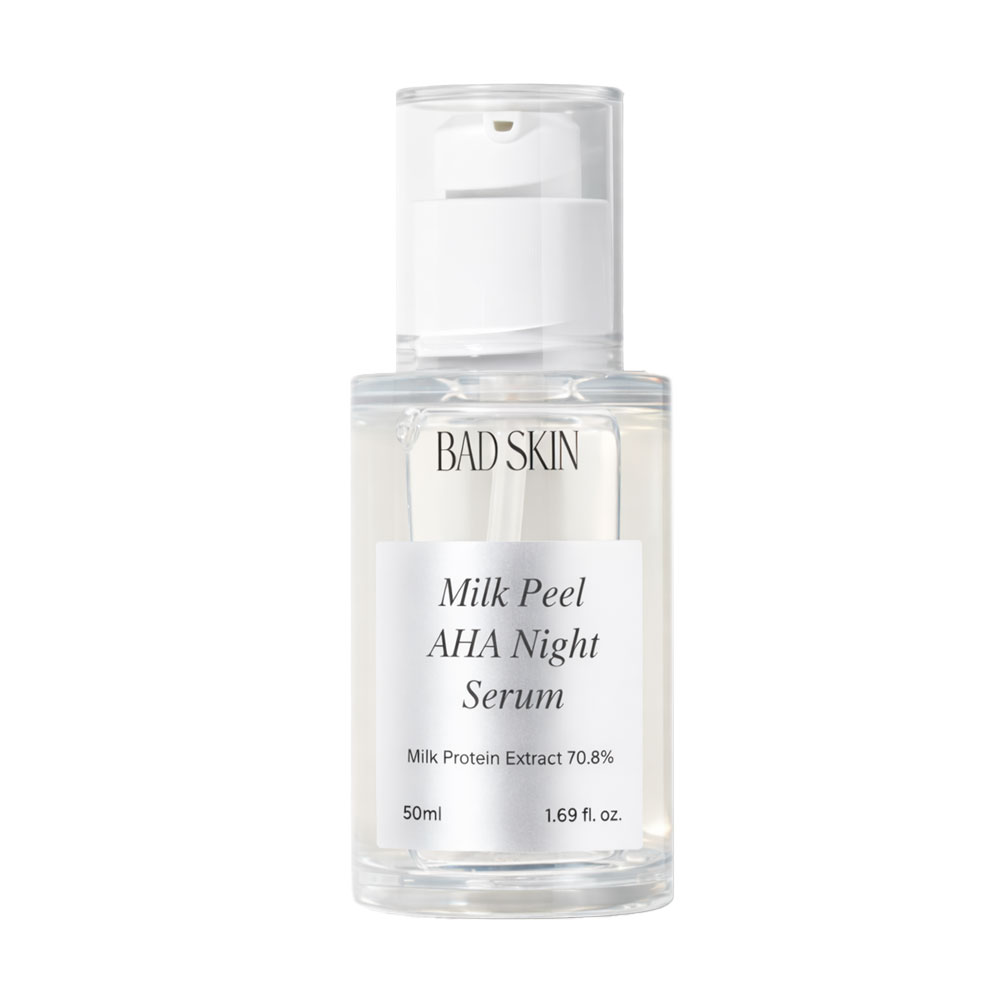 Нічна сироватка для обличчя BAD SKIN Milk Peel AHA Night Serum з молочними протеїнами, 50 мл