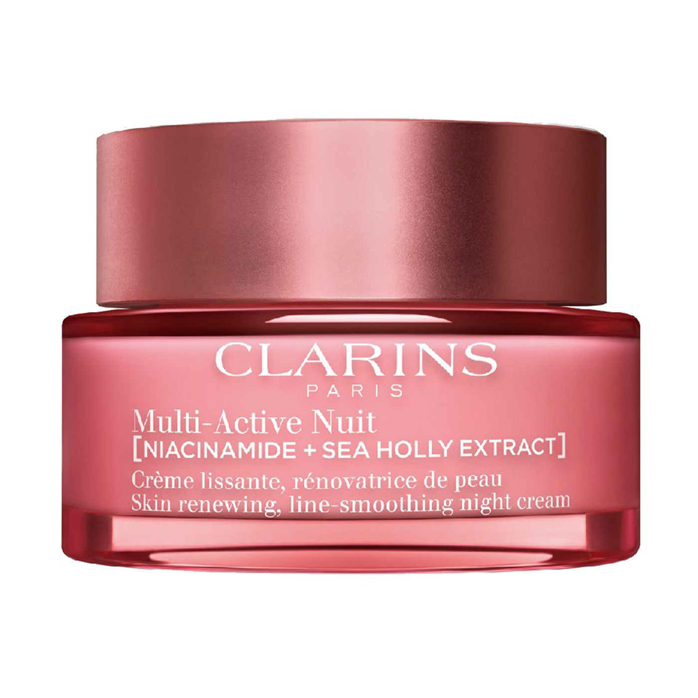 Нічний крем для обличчя Clarins Multi-Active Nuit Niacinamide + Sea Holly Extract Skin Renewing Line-Smoothing Night Cream для сухої шкіри, 50 мл