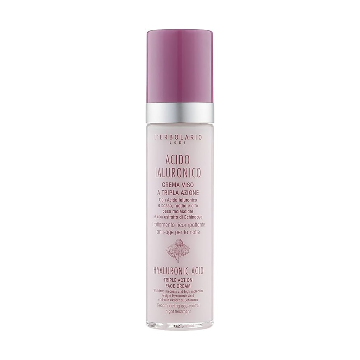 Нічний крем для обличчя L'Erbolario Hyaluronic Acid Triple Action Face Cream з гіалуроновою кислотою, 50 мл