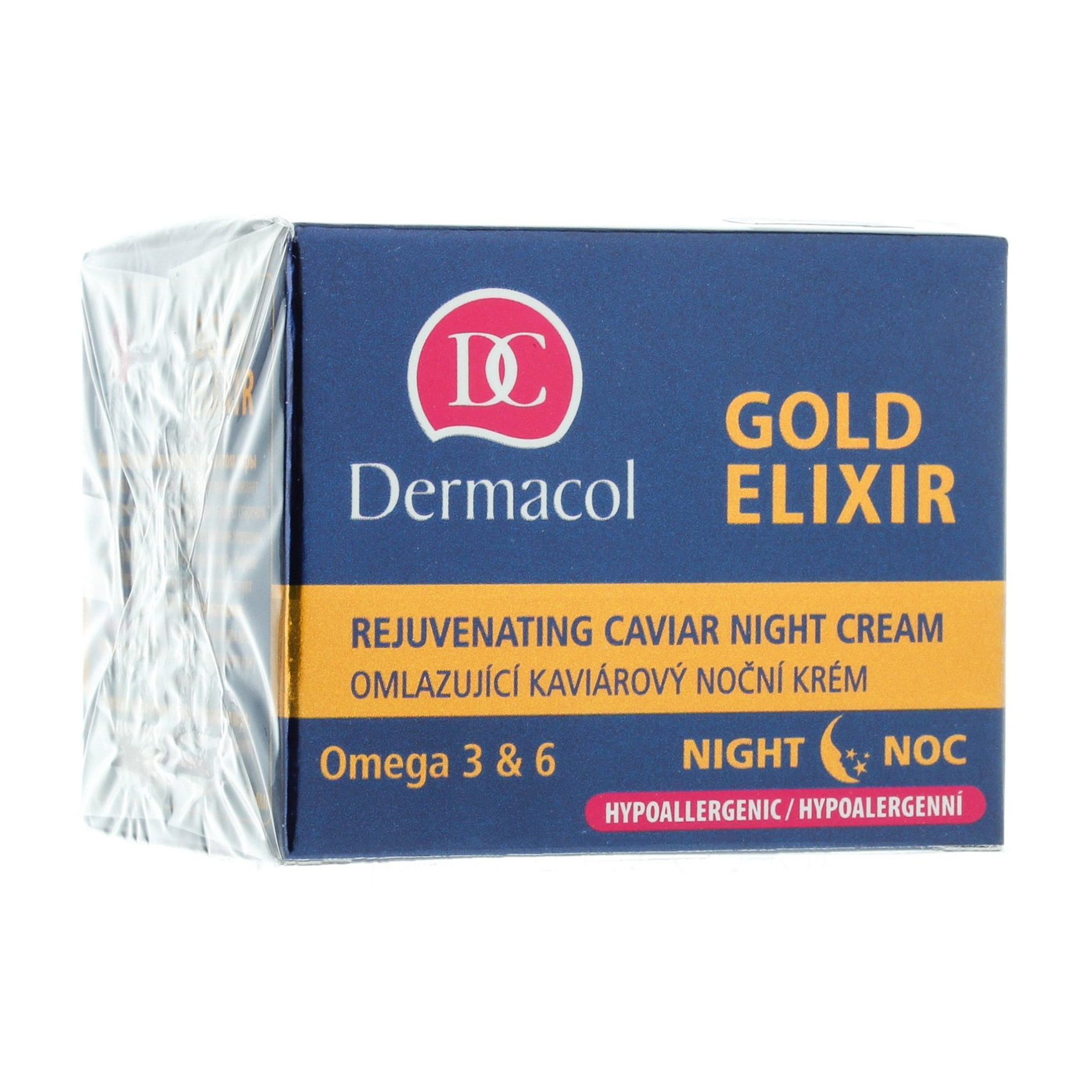 Нічний омолоджувальний крем для обличчя Dermacol Gold Elixir з екстрактом ікри, 50 мл