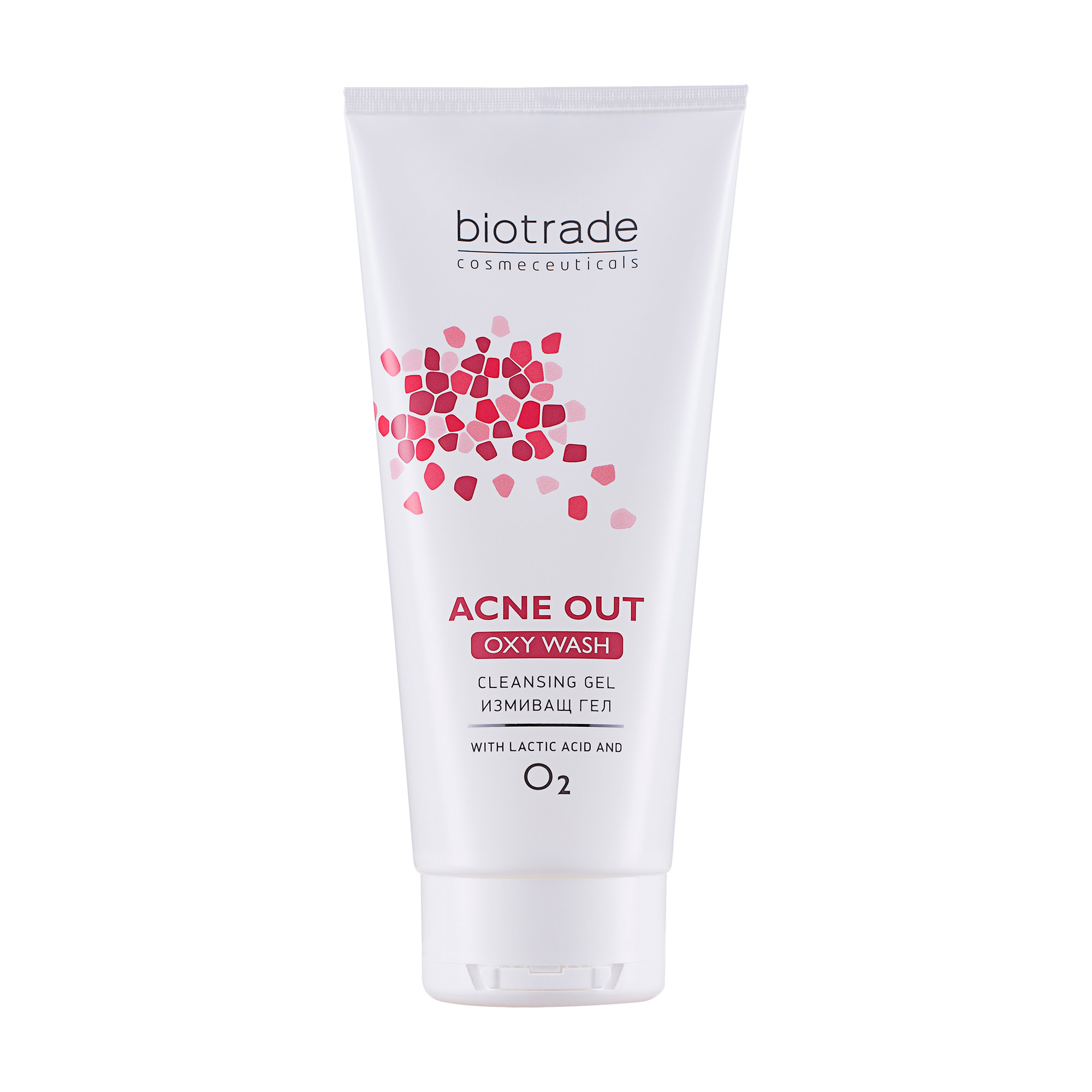 Ніжний гель для вмивання Biotrade Acne Out Oxy Wash Cleansing Gel For Face з киснем та молочною кислотою, для жирної  та проблемної шкіри, 200 мл