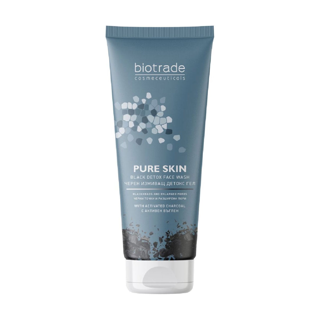 Ніжний гель для вмивання Biotrade Pure Skin Black Detox Face Wash з мікросферами активованого вугілля та молочною кислотою, 200 мл