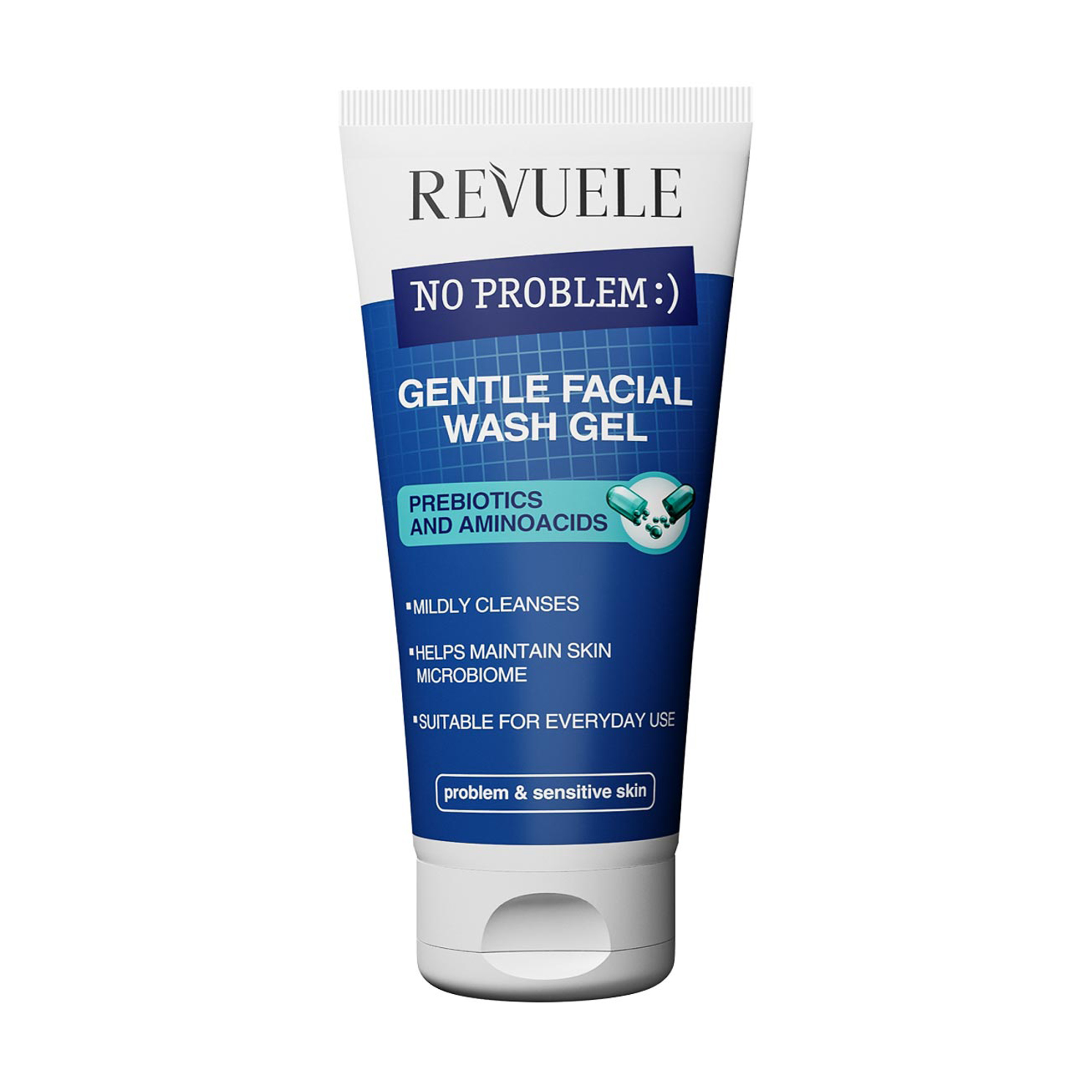 Ніжний гель для вмивання Revuele No Problem Gentle Facial Wash Gel для проблемної та чутливої шкіри, з пребіотиками та амінокислотами, 200 мл