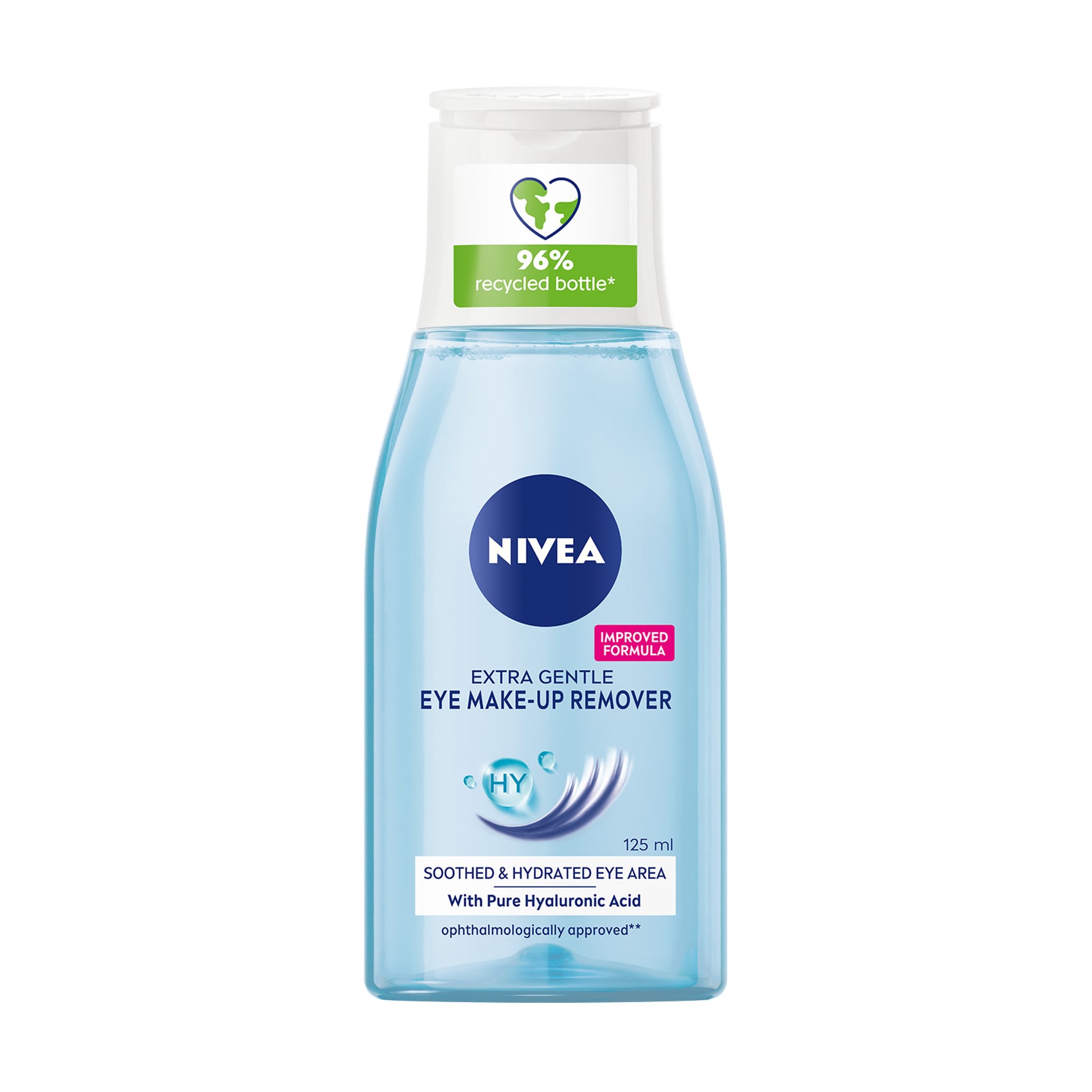 Ніжний засіб для зняття макіяжу з очей NIVEA з гіалуроновою кислотою, для чутливої шкіри, 125 мл