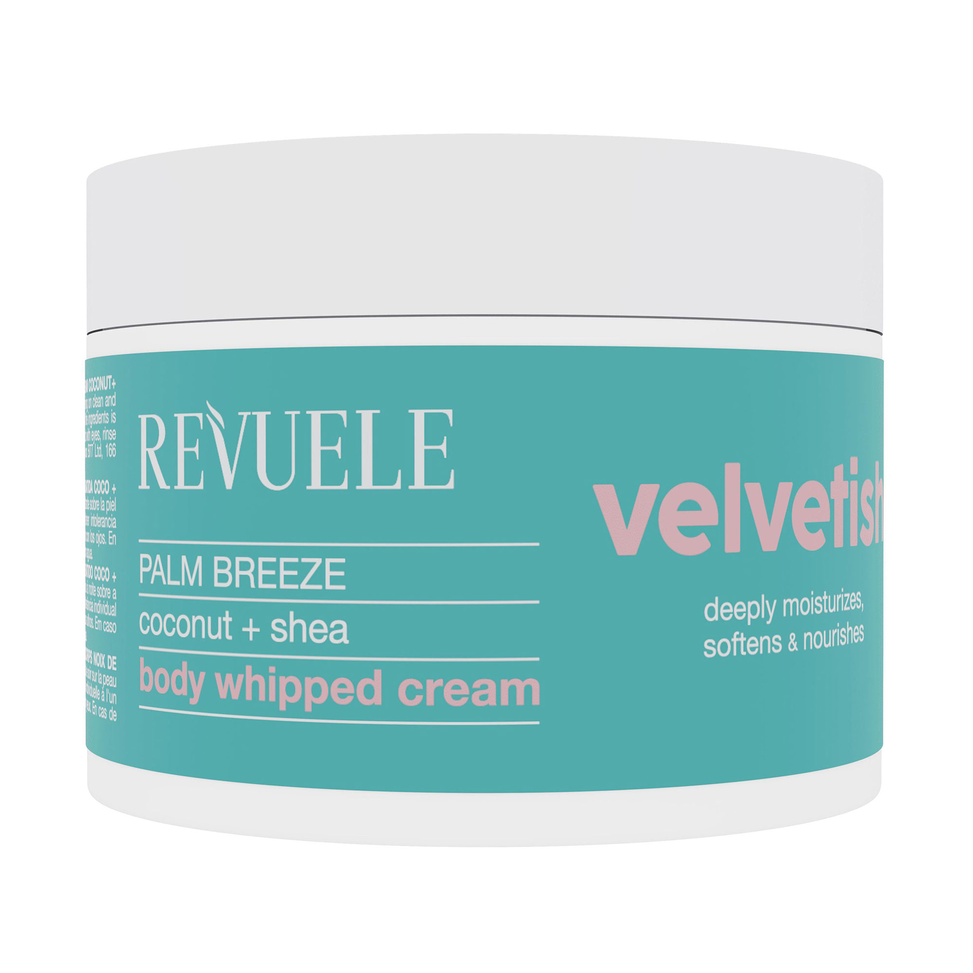 Ніжний зволожувальний крем для тіла Revuele Velvetish Palm Breeze Body Whipped Cream з кокосом та олією ши, 300 мл