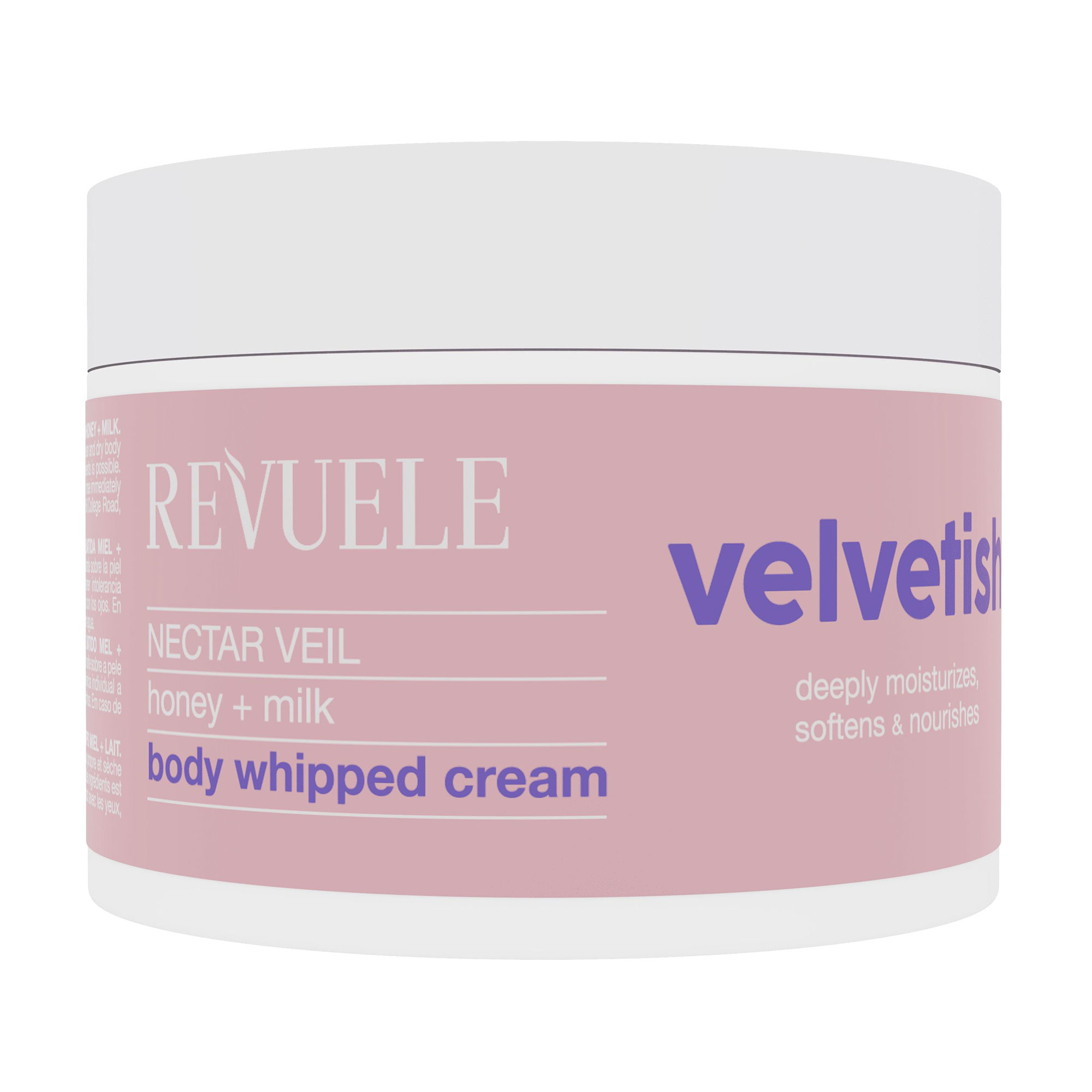 Ніжний зволожувальний крем для тіла Revuele Velvetish Nectar Veil Body Whipped Cream з медом та молоком, 300 мл