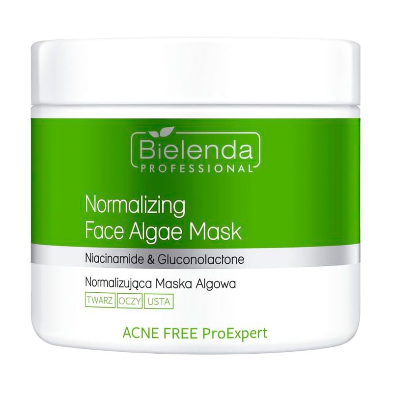 Нормалізувальна маска для обличчя Bielenda Professional Acne Free Pro Expert Normalizing Face Algae Mask з водоростей, 160 г
