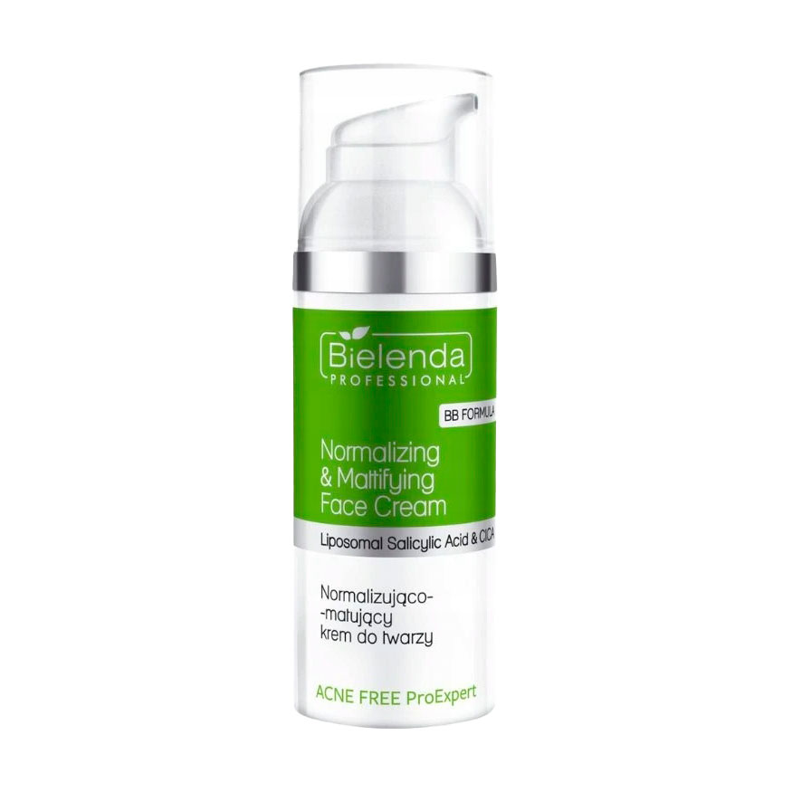 Нормалізувальний та матувальний крем для обличчя Bielenda Professional Acne Free Pro Expert Normalizing &amp; Mattifying Face Cream, 50 мл