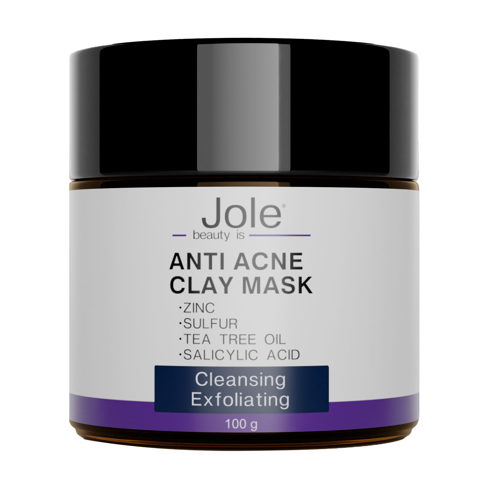 Очищувальна маска для обличчя Jole Anti Acne Clay Mask для жирної та проблемної шкіри, 100 г