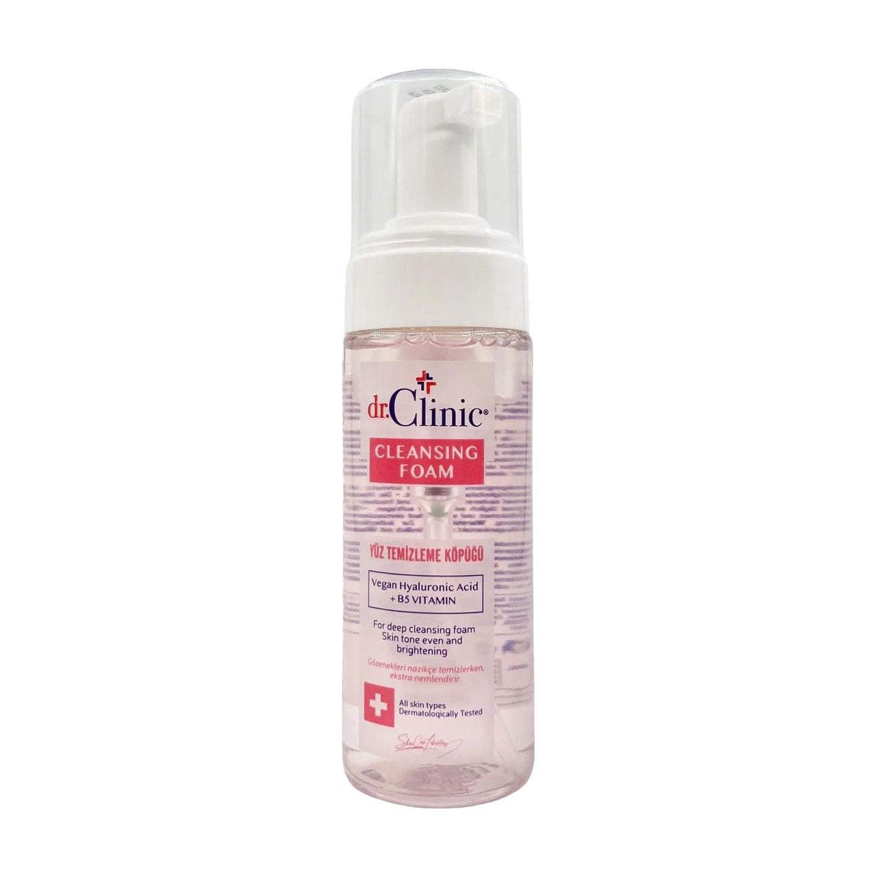 Очищувальна пінка для обличчя Dr.Clinic Cleansing Foam з веганською гіалуроновою кислотою та вітаміном B5, 160 мл