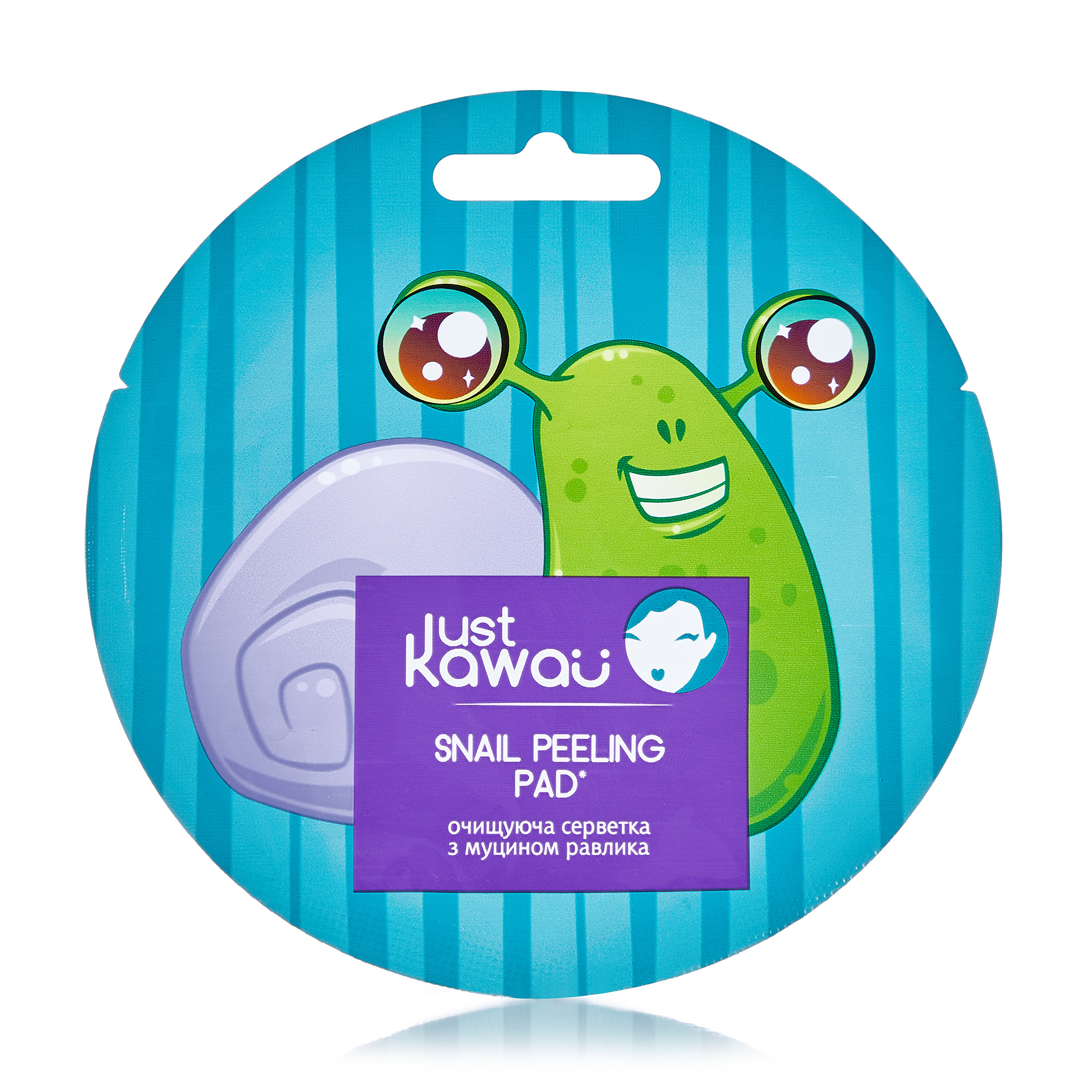 Очищувальна серветка для обличчя Just Kawaii Snail Peeling Pad з муцином равлика, 5 г