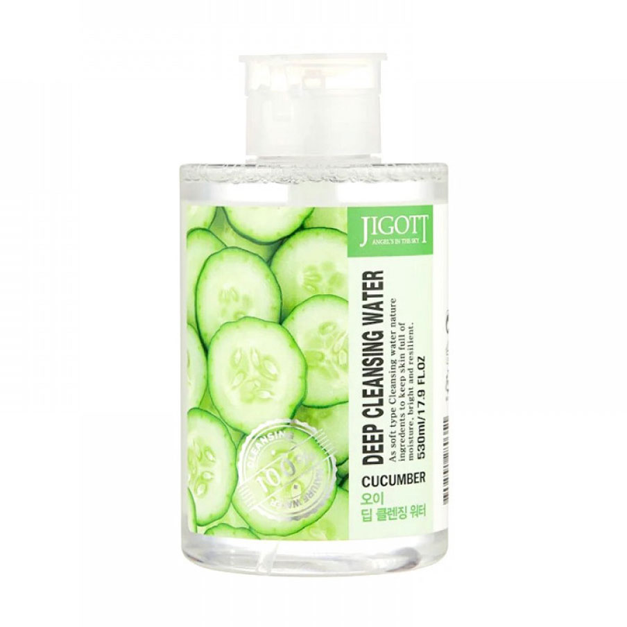 Очищувальна вода для обличчя Jigott Cucumber Deep Cleansing Water Огірок, 530 мл