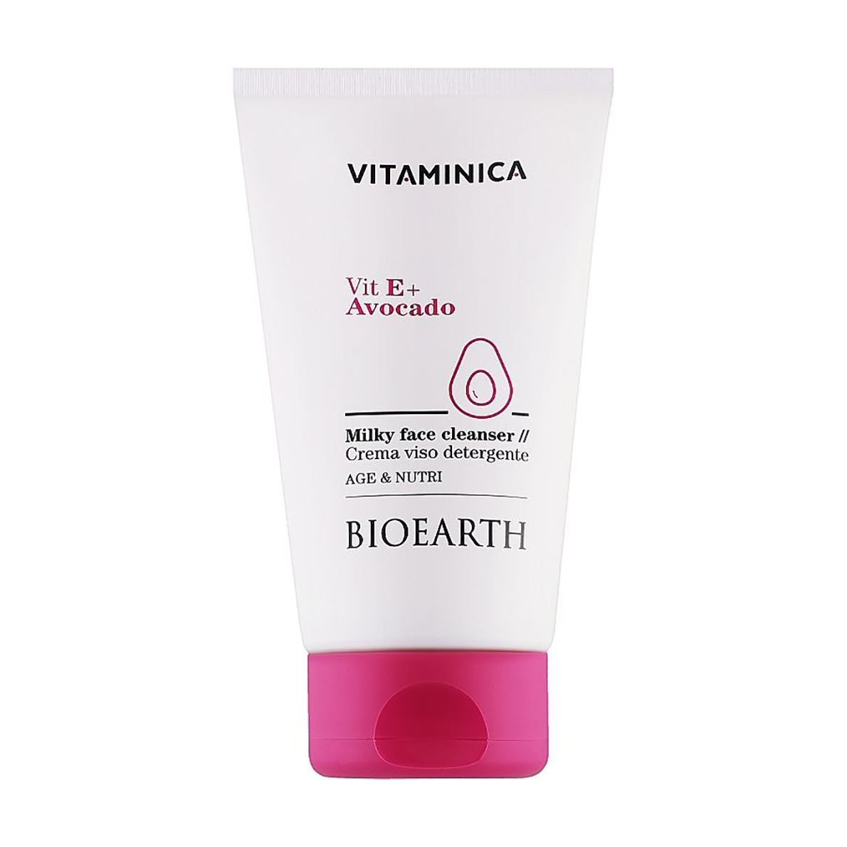 Очищувальне молочко для обличчя Bioearth Vitaminica Vit E + Avocado Milky Face Cleanser, 150 мл