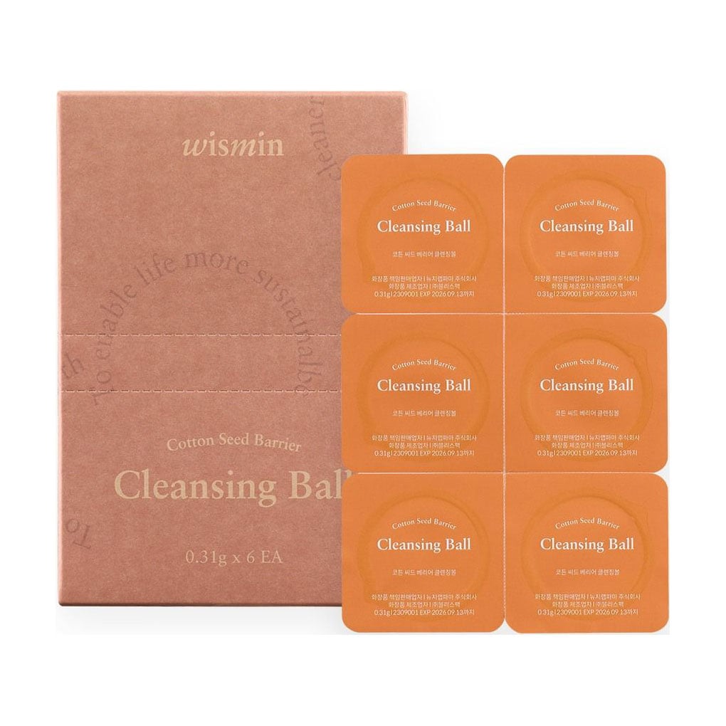 Очищувальні кульки для обличчя Wismin Cotton Seed Barrier Cleansing Ball з екстрактом насіння бавовни, 6*0.31 г