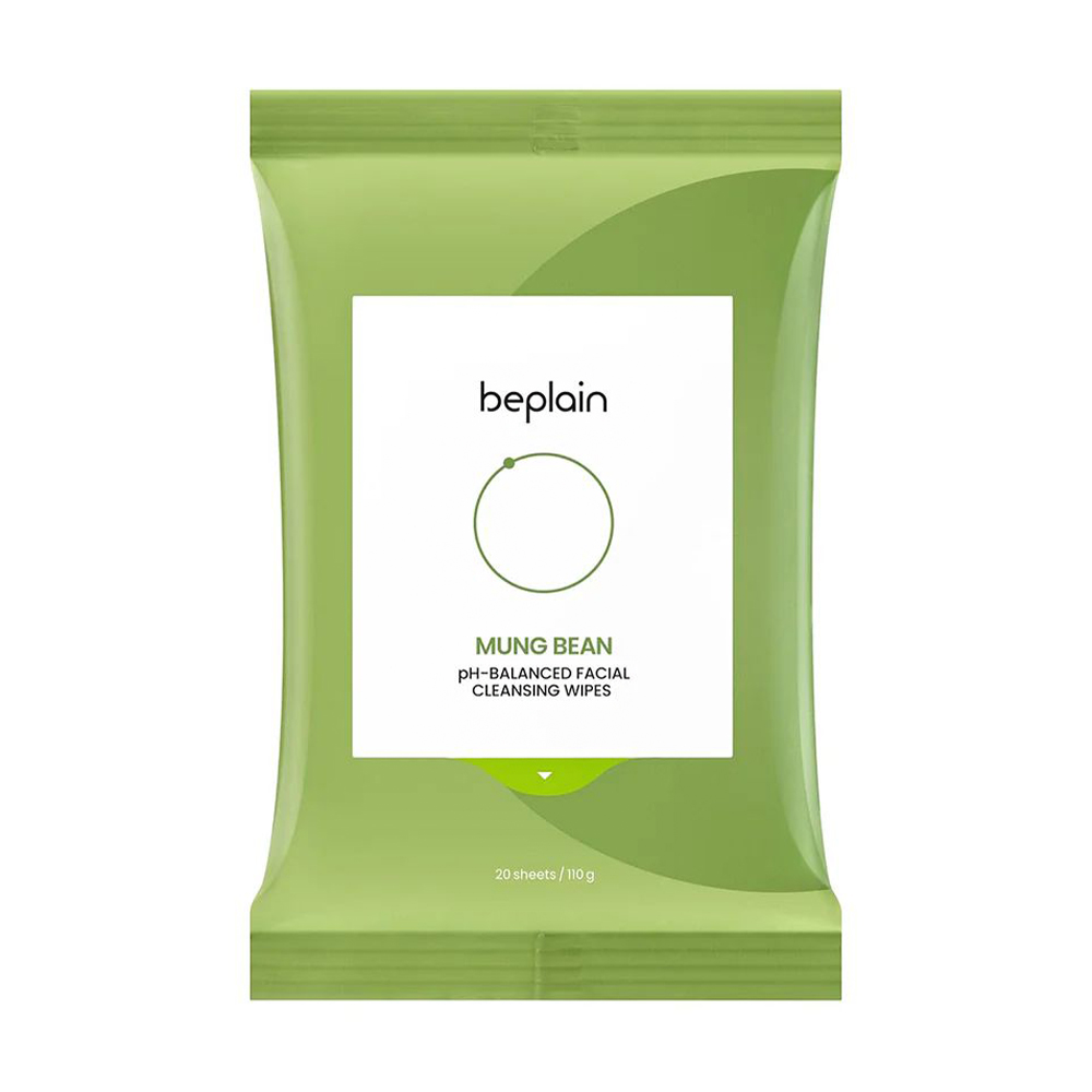 Очищувальні серветки для обличчя beplain Mung Bean pH-Balanced Facial Cleansing Wipes, 20 шт