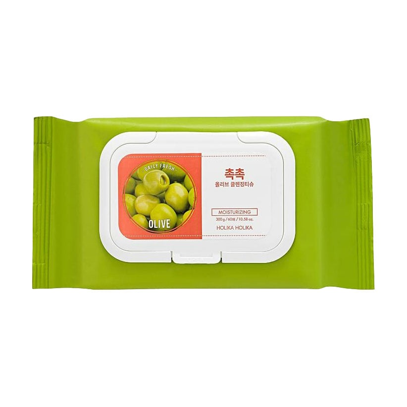Очищувальні серветки для обличчя Holika Holika Daily Fresh Olive Cleansing Tissue, 60 шт