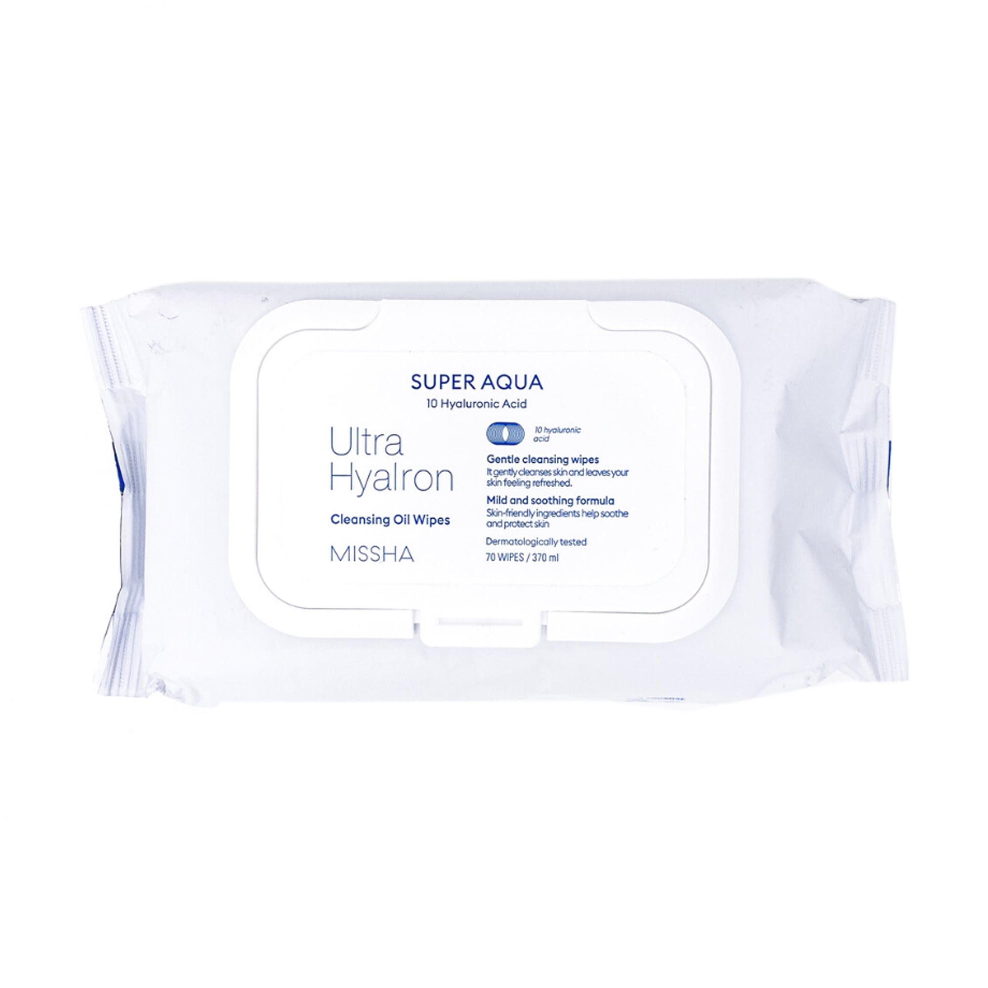 Очищувальні серветки для обличчя Missha Super Aqua Ultra Hyalron Cleansing Oil Wipes, Jumbo Size, 70 шт
