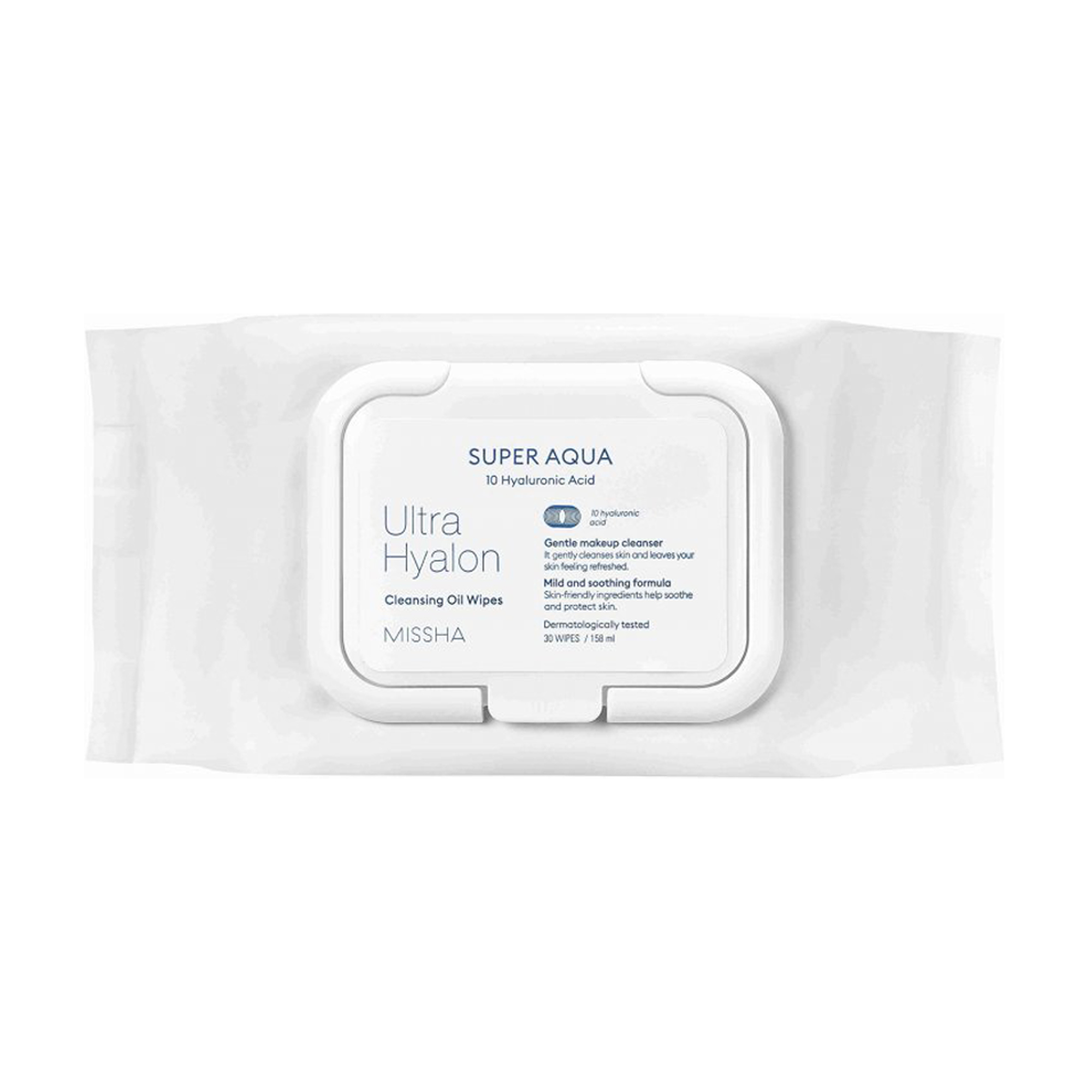 Очищувальні серветки для обличчя Missha Super Aqua Ultra Hyalron Cleansing Oil Wipes з маслами та гіалуроновою кислотою, 30 шт