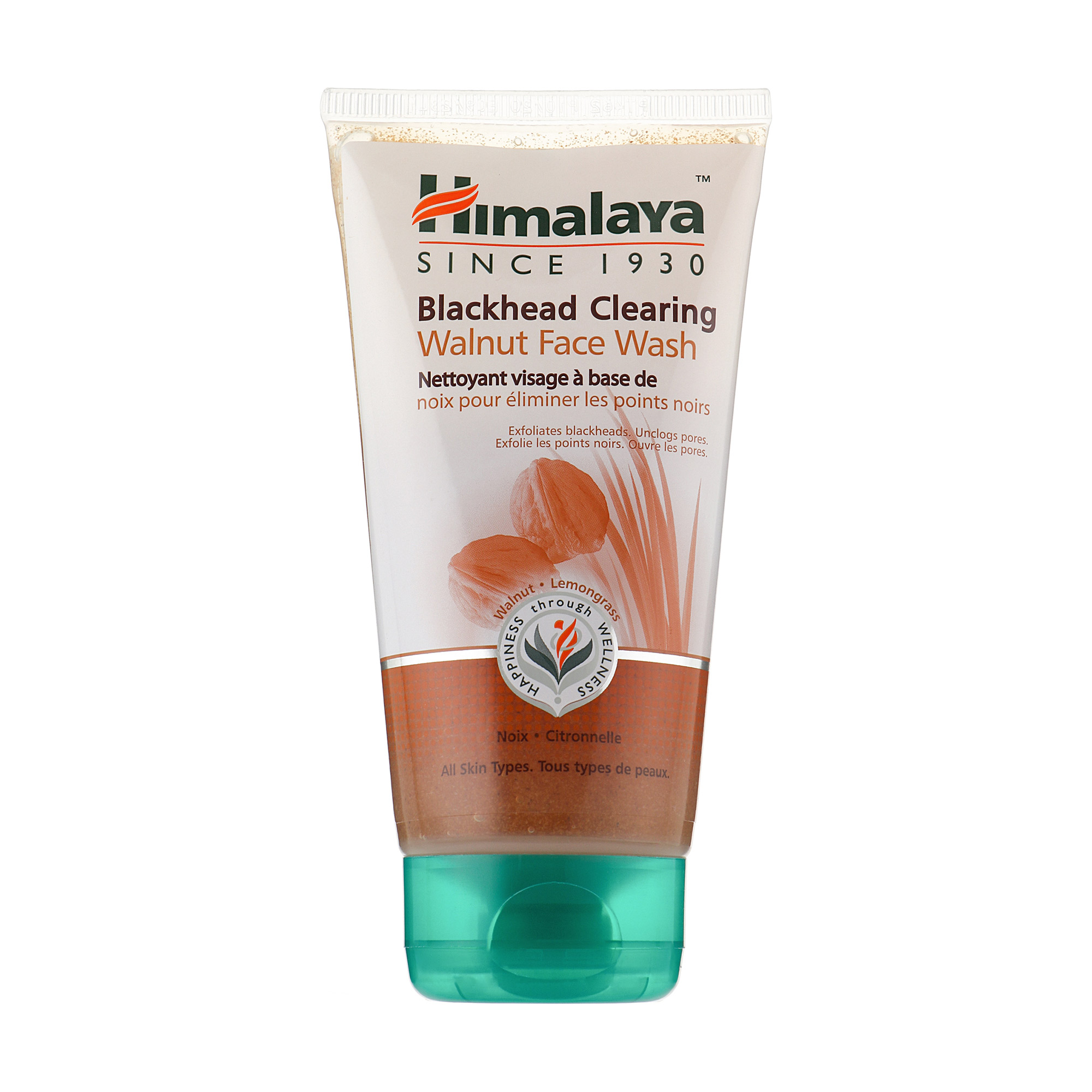 Очищувальний гель для вмивання Himalaya Herbals Blackhead Clearing Walnut Face Wash проти чорних цяток, з волоським горіхом, 150 мл