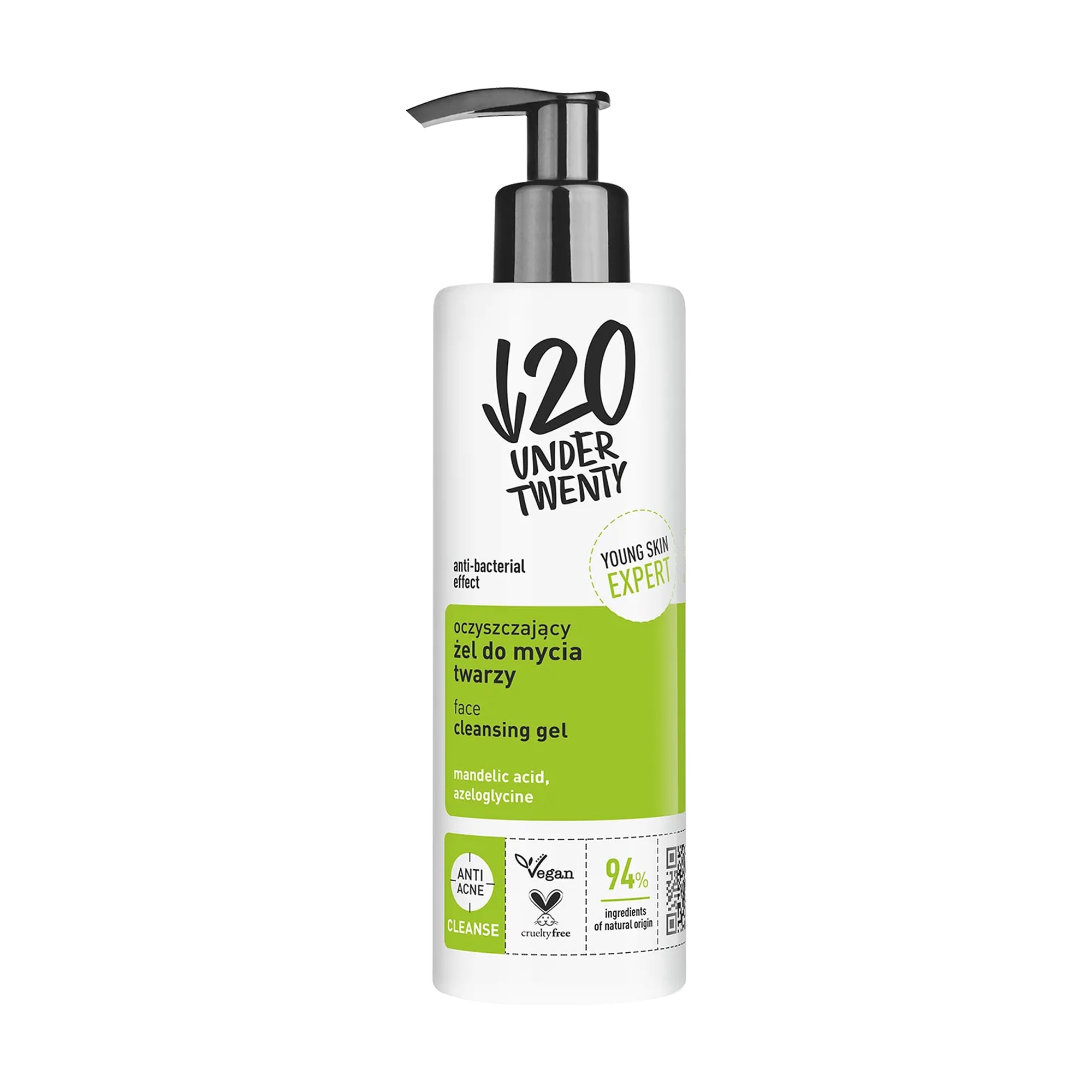 Очищувальний гель для вмивання Under Twenty Face Cleansing Gel, 190 мл