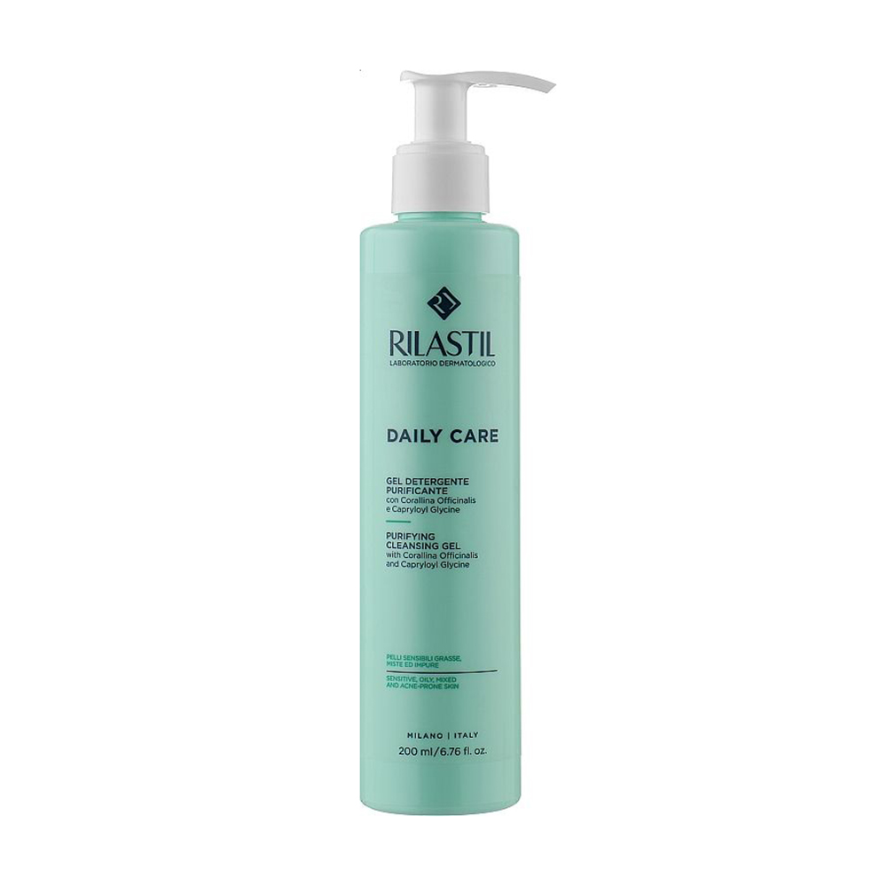 Очищувальний гель Rilastil Daily Care Purifying Cleansing Gel для схильної до жирності шкіри обличчя, 200 мл
