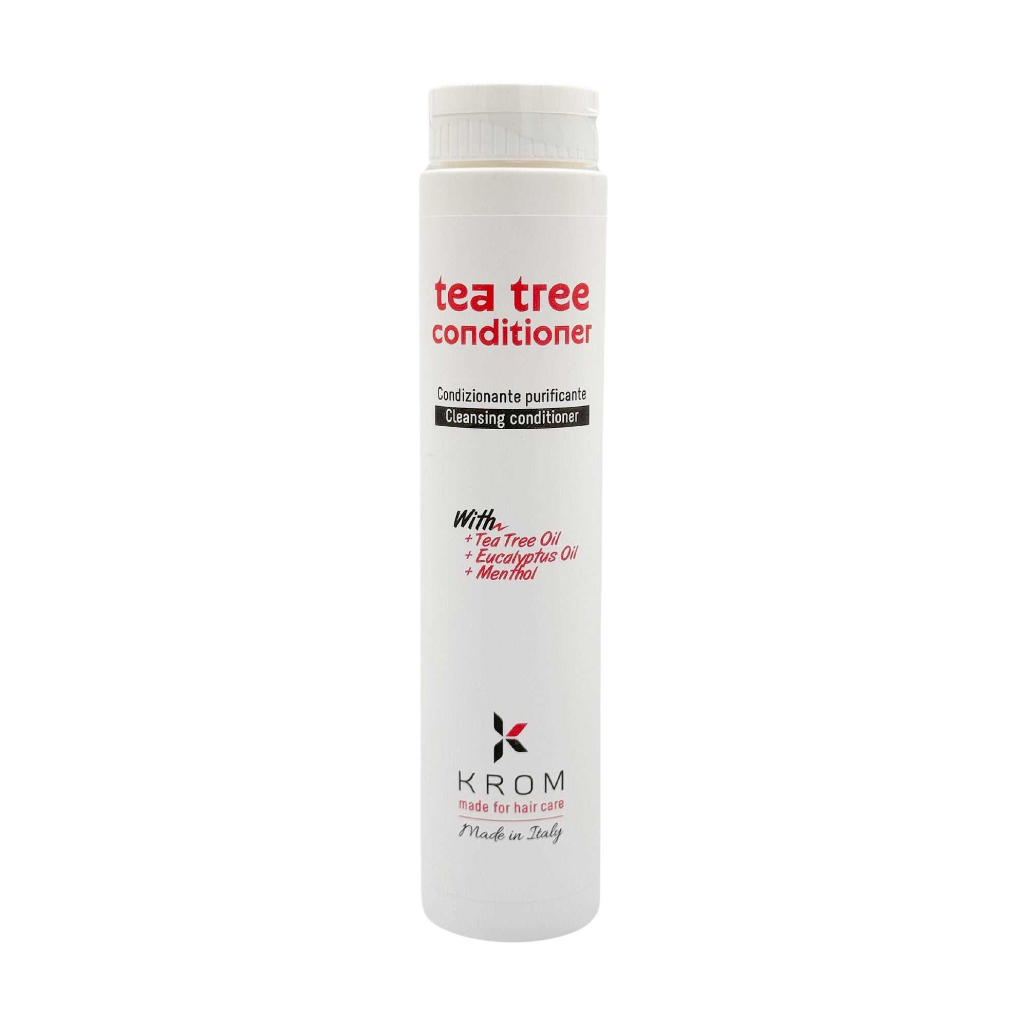 Очищувальний кондиціонер для волосся Krom Tea Tree Conditioner з олією чайного дерева, олією евкаліпту та ментолом, 250 мл