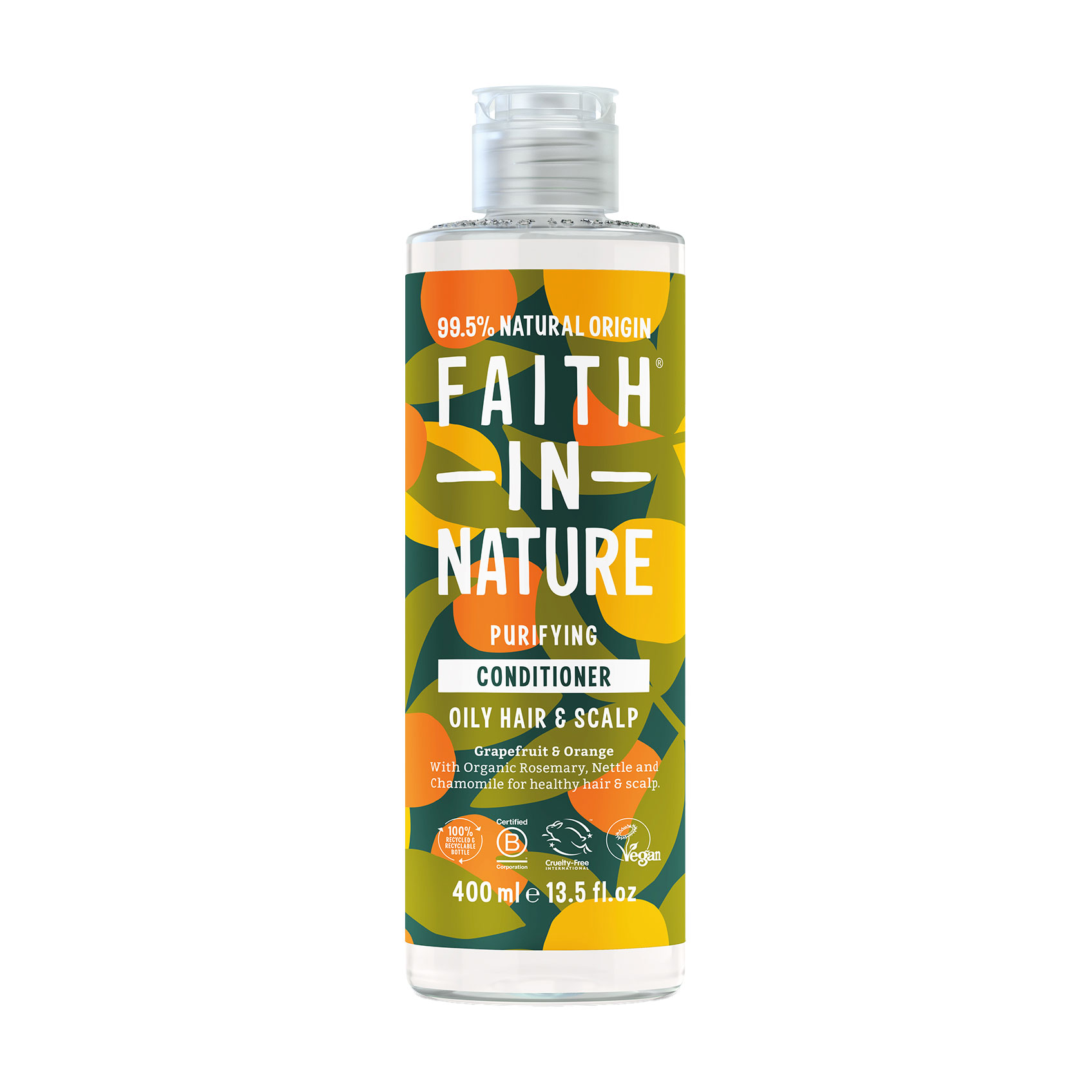 Очищувальний кондиціонер Faith In Nature Purifying Conditioner для жирного волосся та шкіри голови, з грейпфрутом та апельсином, 400 мл