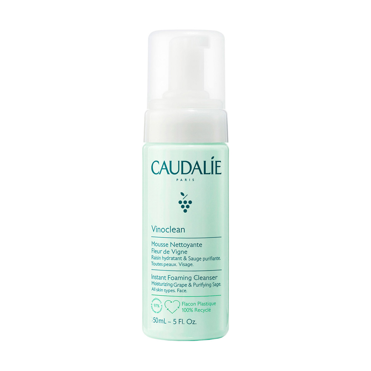 Очищувальний мус для обличчя Caudalie Vinoclean Fleur de Vigne, 50 мл