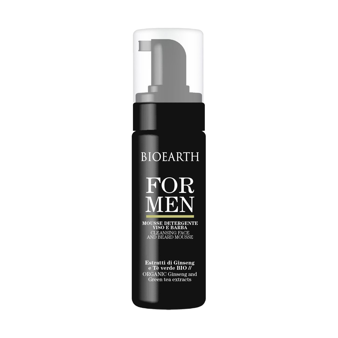 Очищувальний мус для обличчя та бороди Bioearth For Men Cleansing Face And Beard Mousse, 150 мл