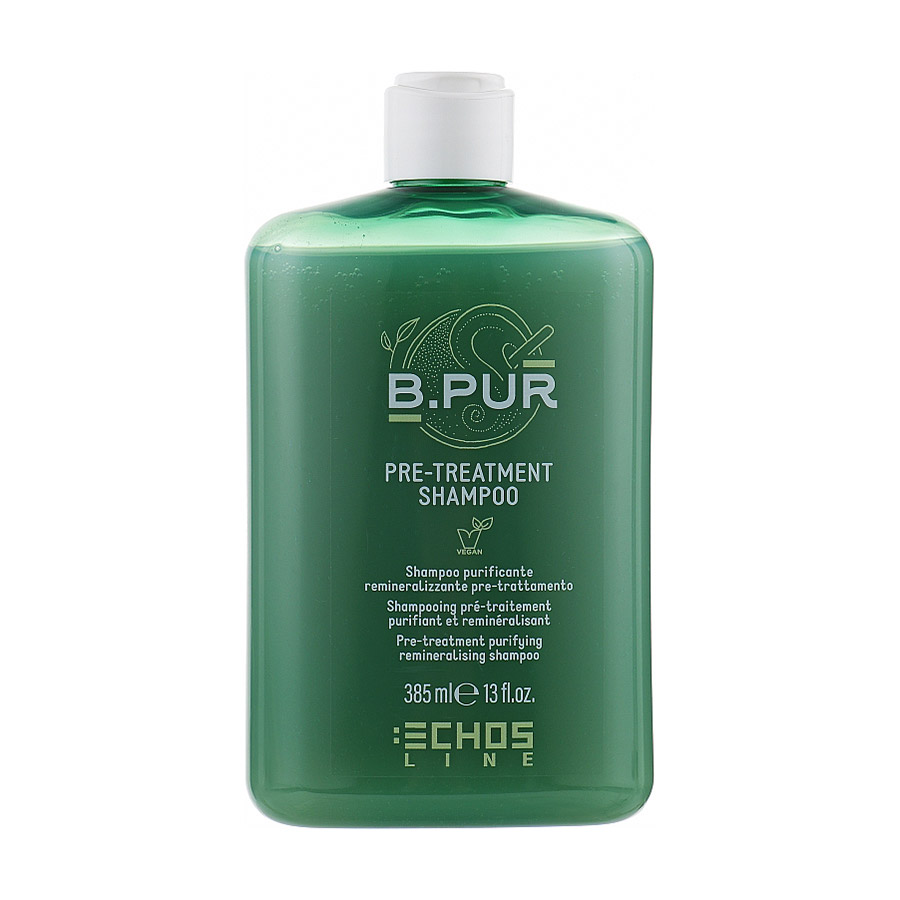 Очищувальний ремінералізувальний шампунь для волосся Echosline B.Pur Pre-Treatment Shampoo, 385 мл