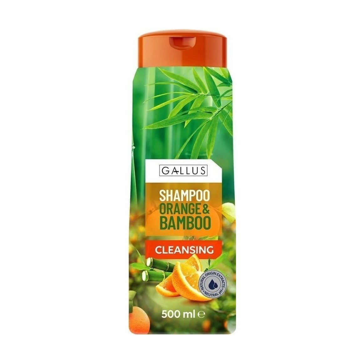 Очищувальний шампунь для волосся Gallus Shampoo Orange &amp; Bamboo, 500 мл